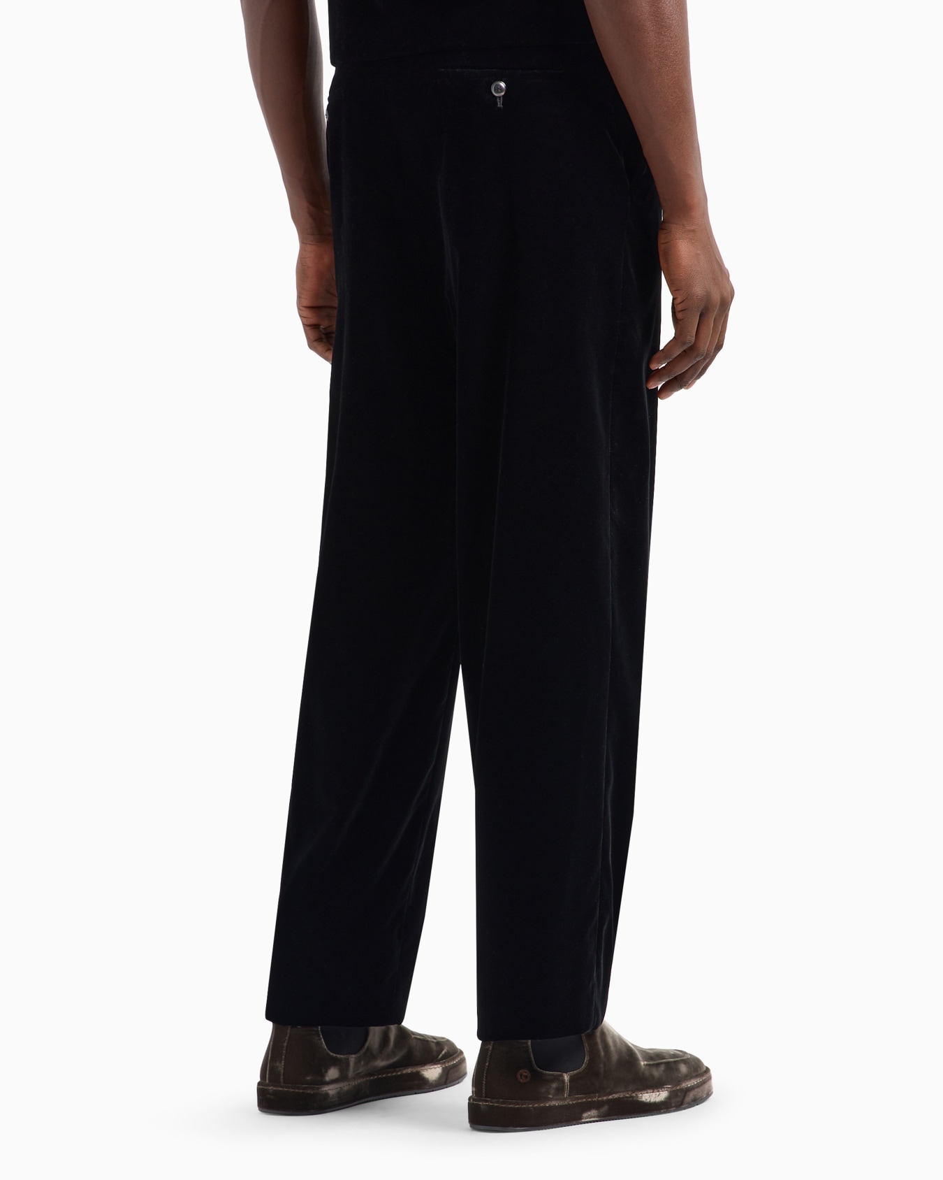 Velvet, flat-front trousers Slide 3