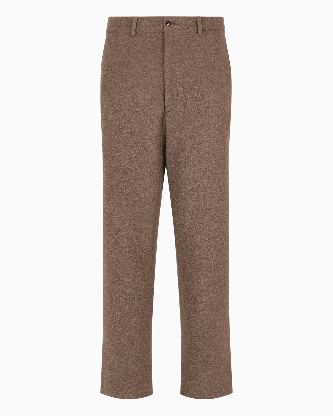 Pantalones sin pinzas en forro polar de puro cachemir jaspeado Diapositiva 0