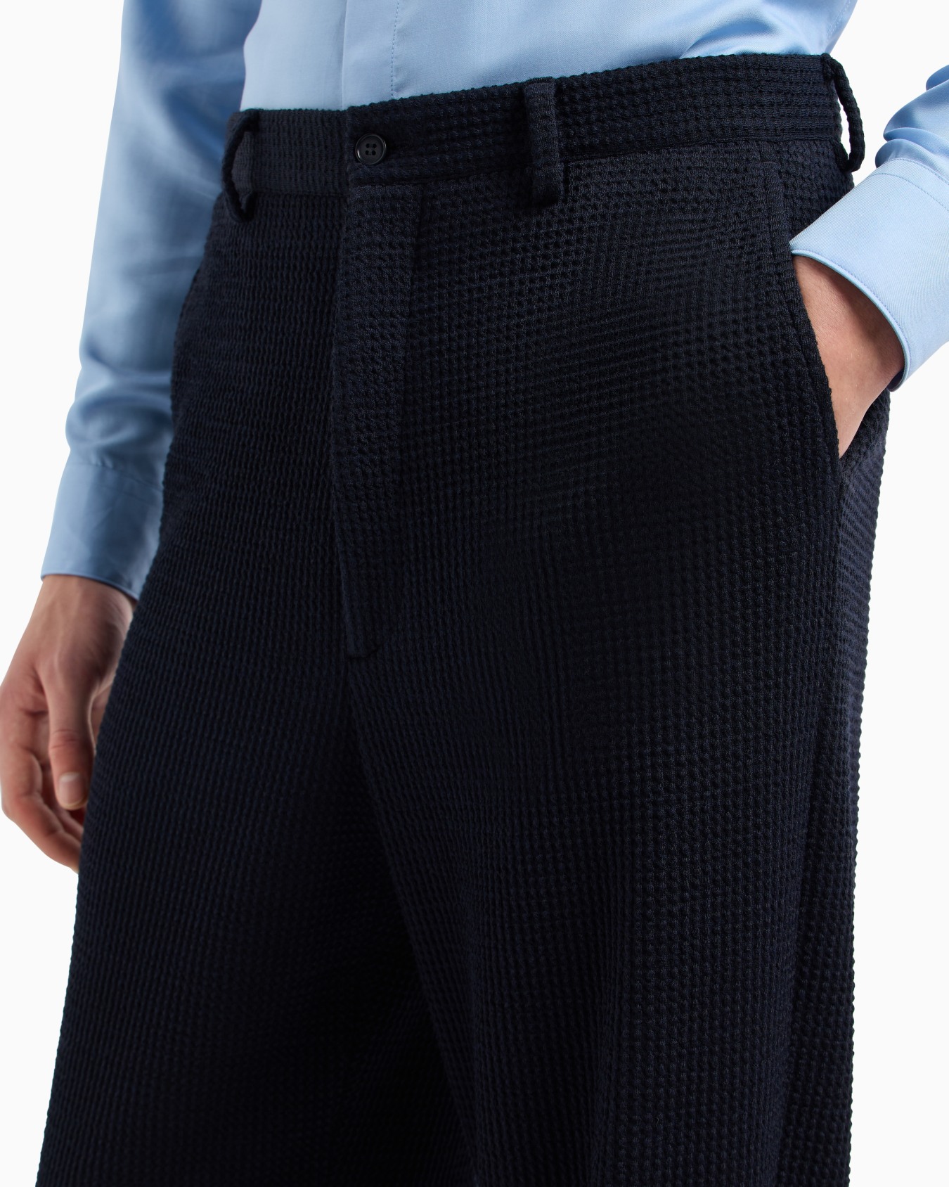 Pantalon sans pinces en jersey de mélange de laine Diapositive 4