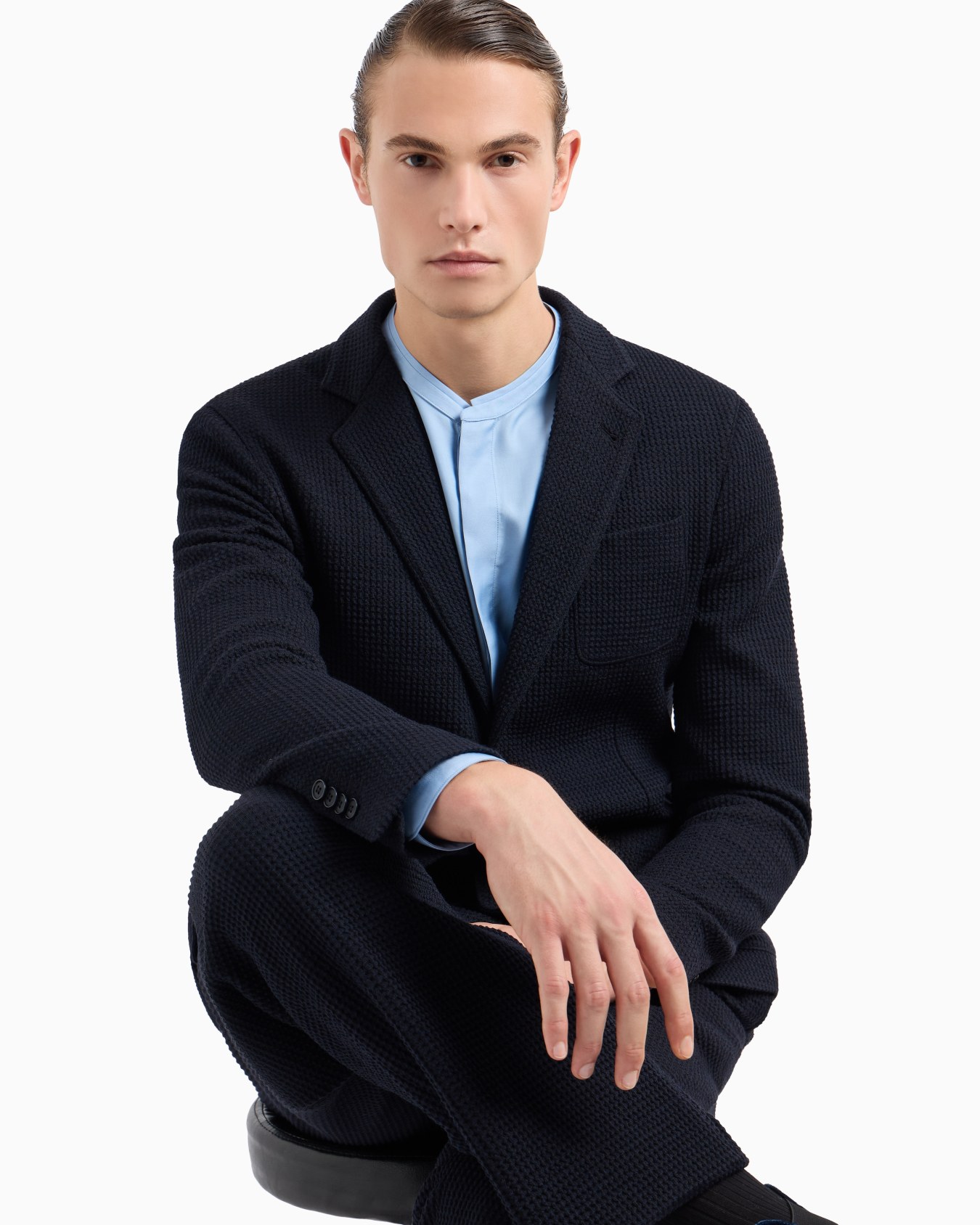 Pantalon sans pinces en jersey de mélange de laine Diapositive 6