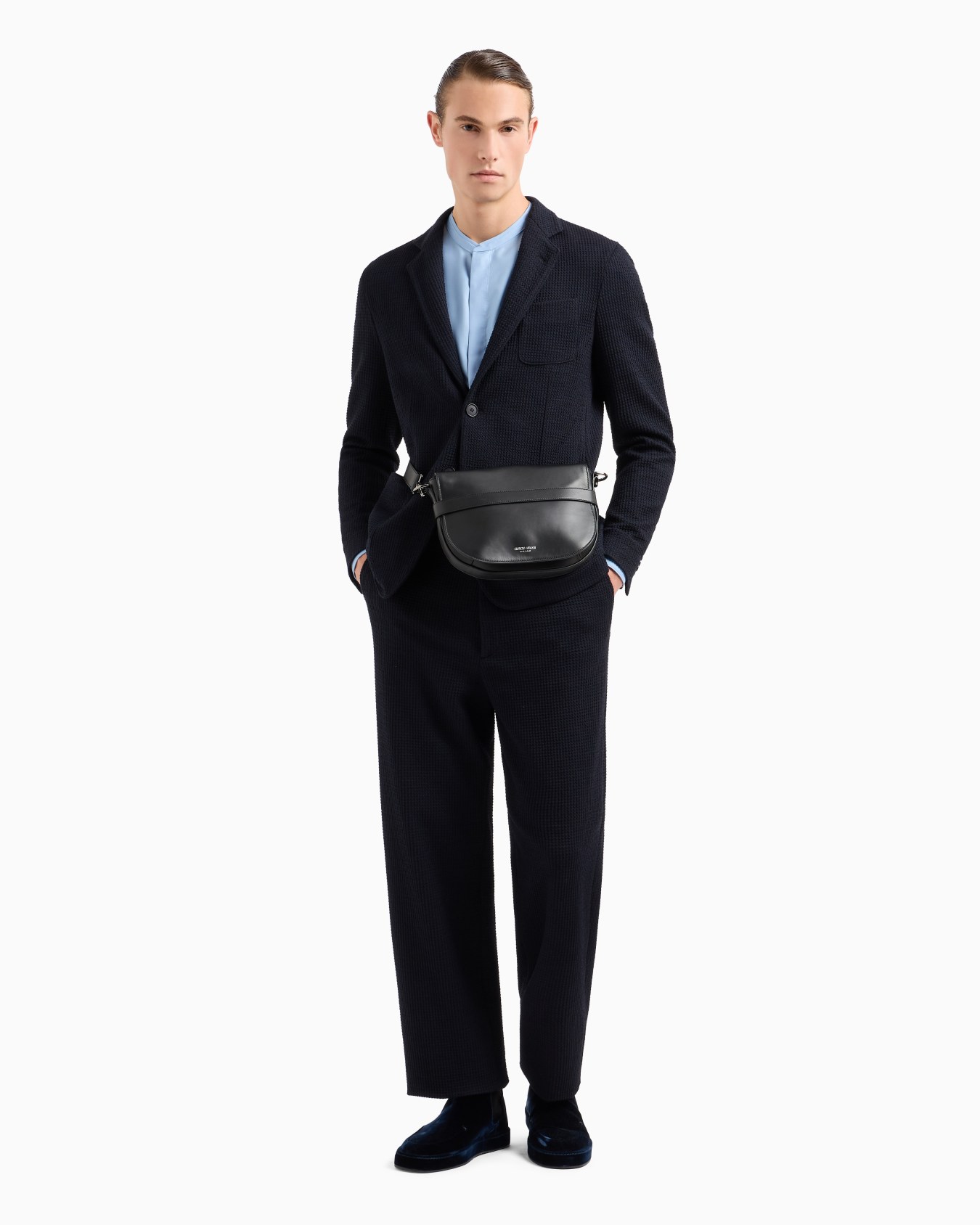 Pantalon sans pinces en jersey de mélange de laine Diapositive 3