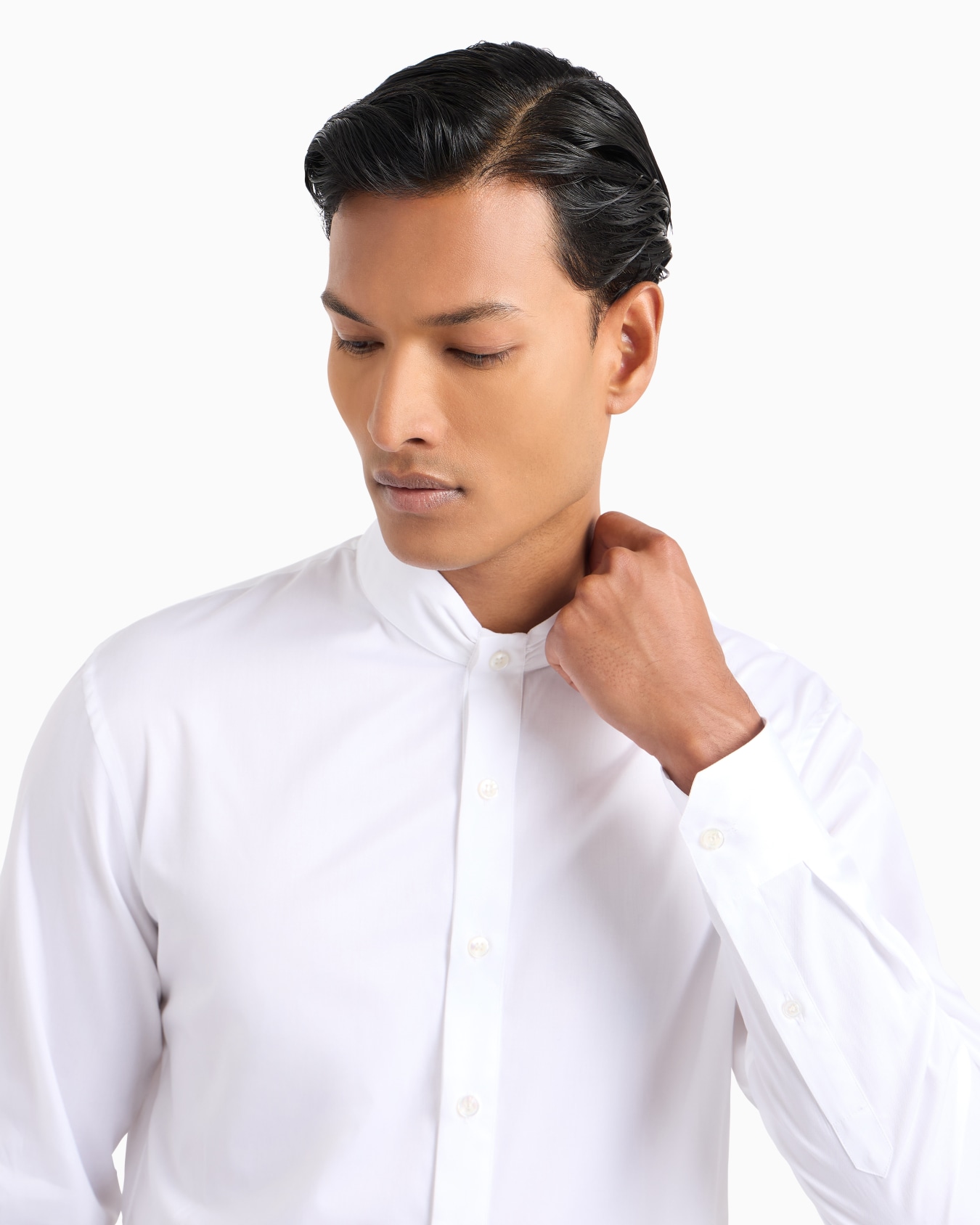 Chemise coupe classique en sergé de coton Diapositive 4