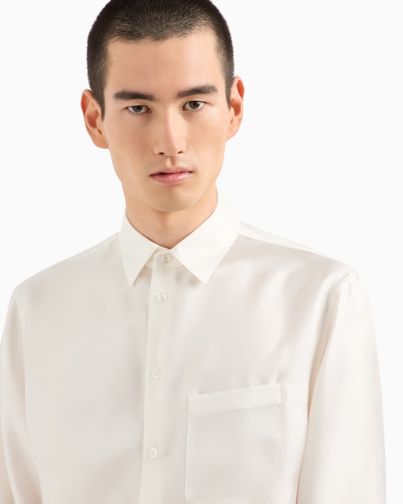 Slim Fit Hemd aus Seiden-Twill Folie 4