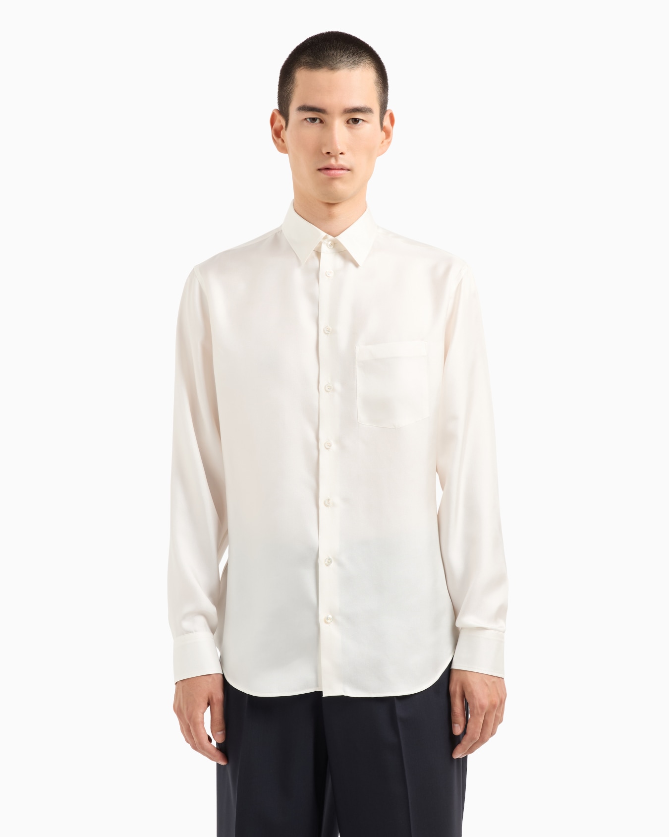 Slim Fit Hemd aus Seiden-Twill Folie 1