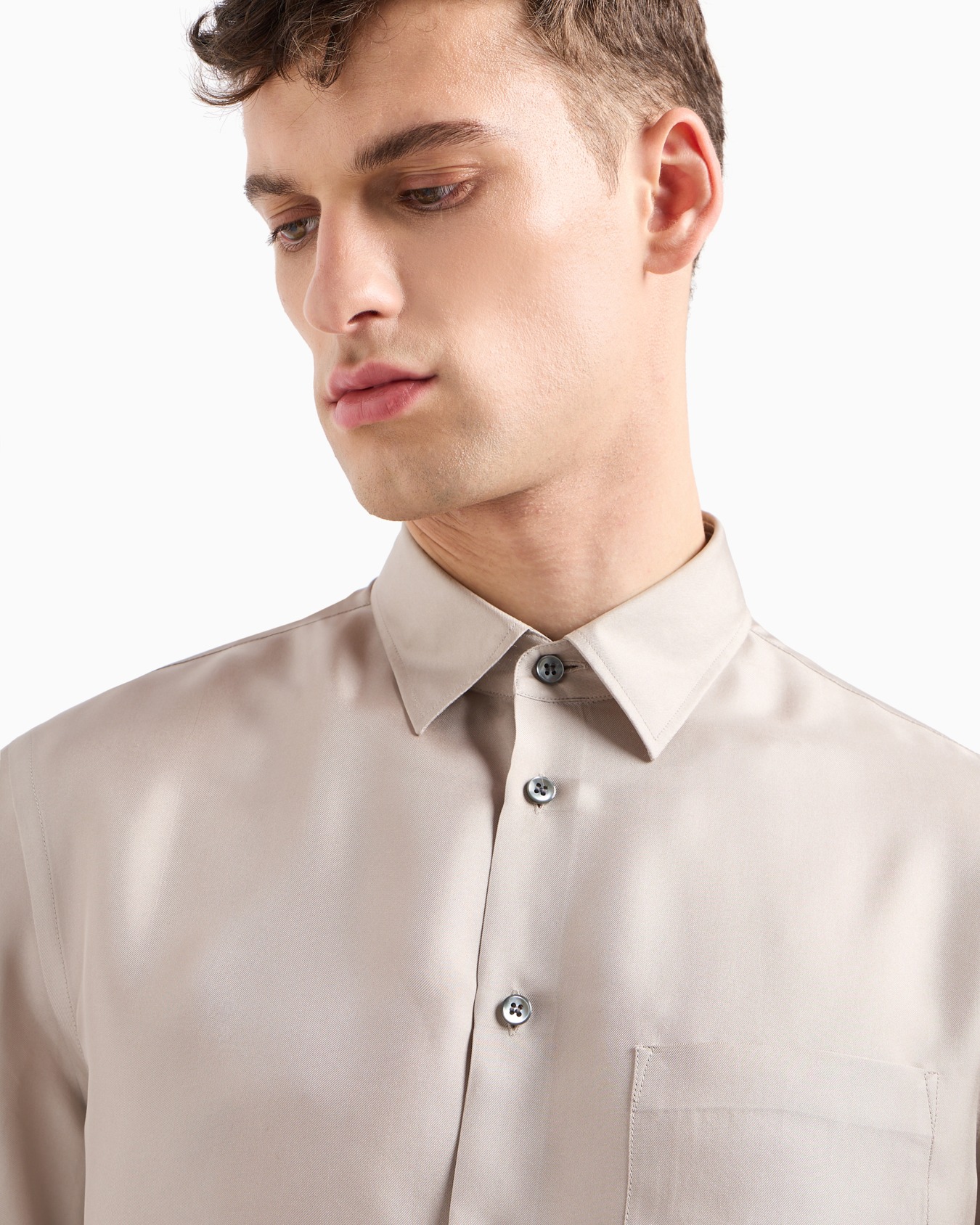 Slim Fit Hemd aus Seiden-Twill Folie 5
