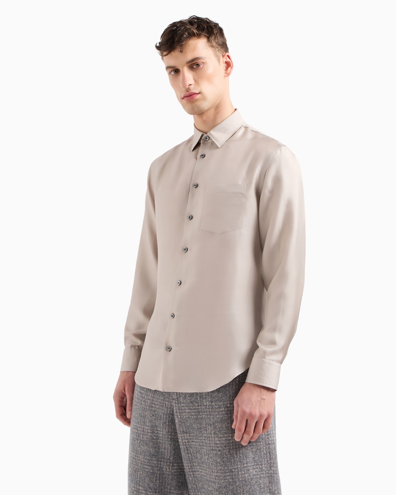 Slim Fit Hemd aus Seiden-Twill Folie 2