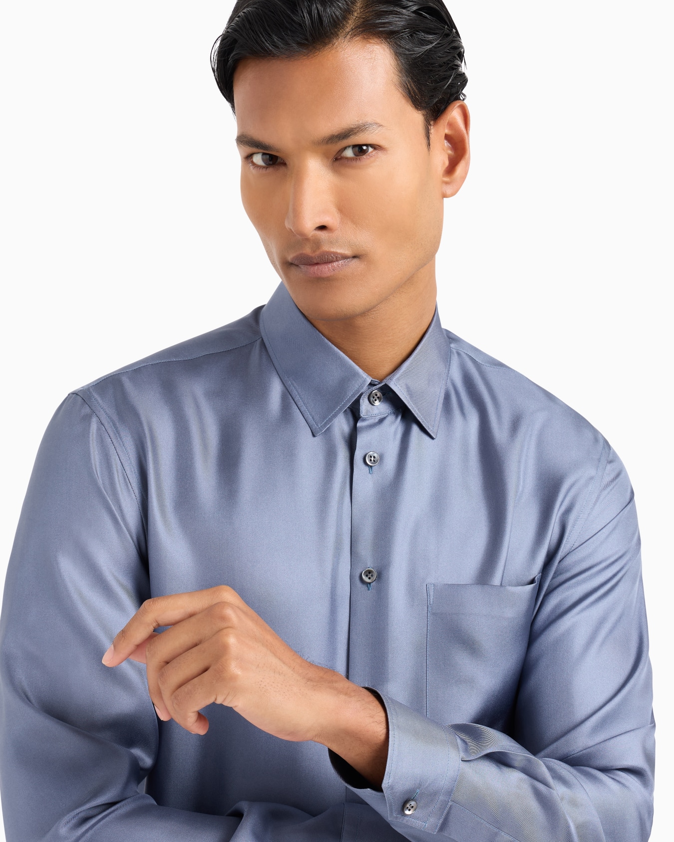 Slim Fit Hemd aus Seiden-Twill Folie 4