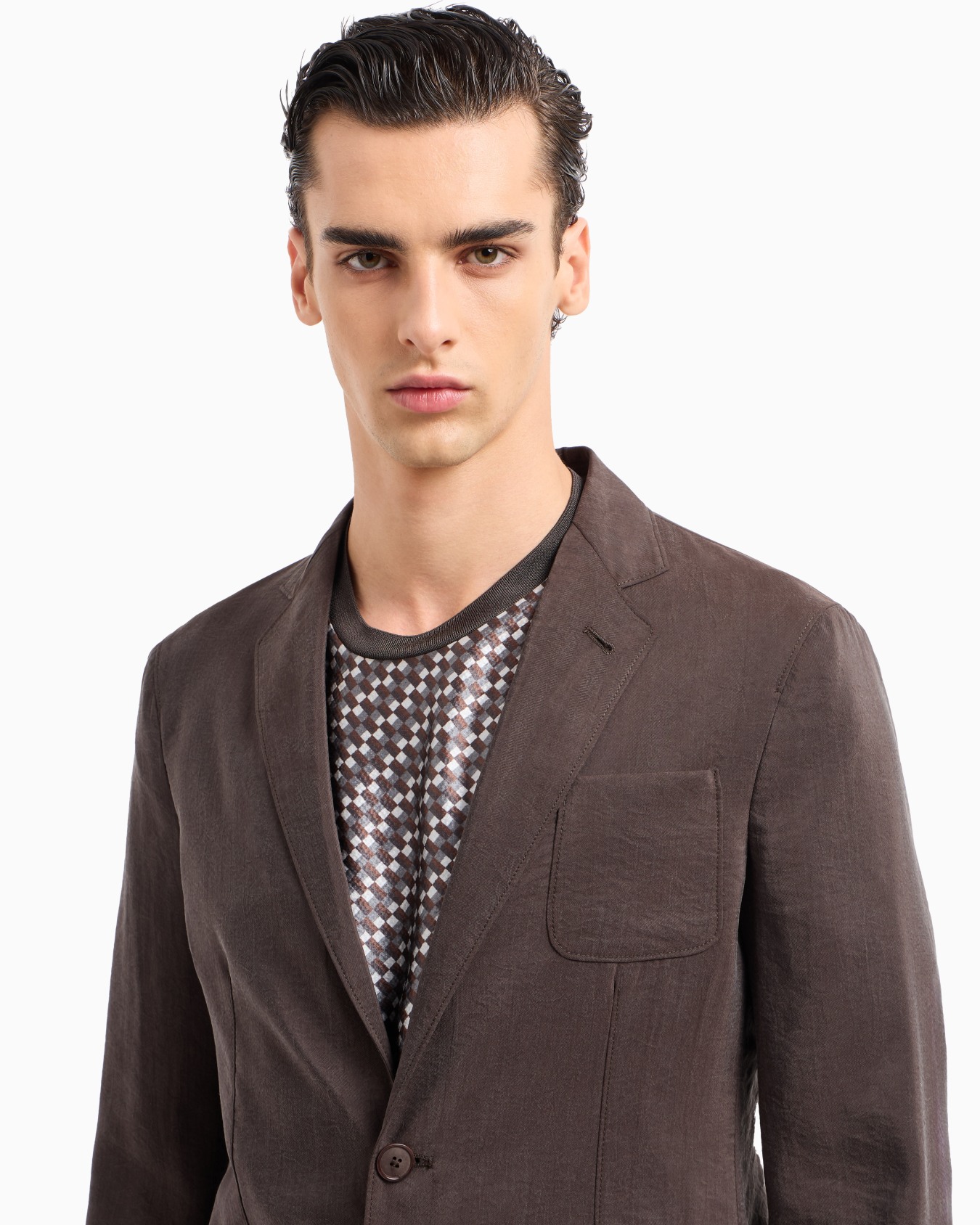 Upton Line single-breasted jacket in washed silk Slide 4