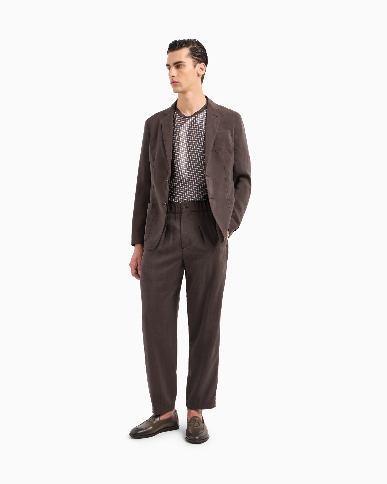 Upton Line single-breasted jacket in washed silk Slide 1