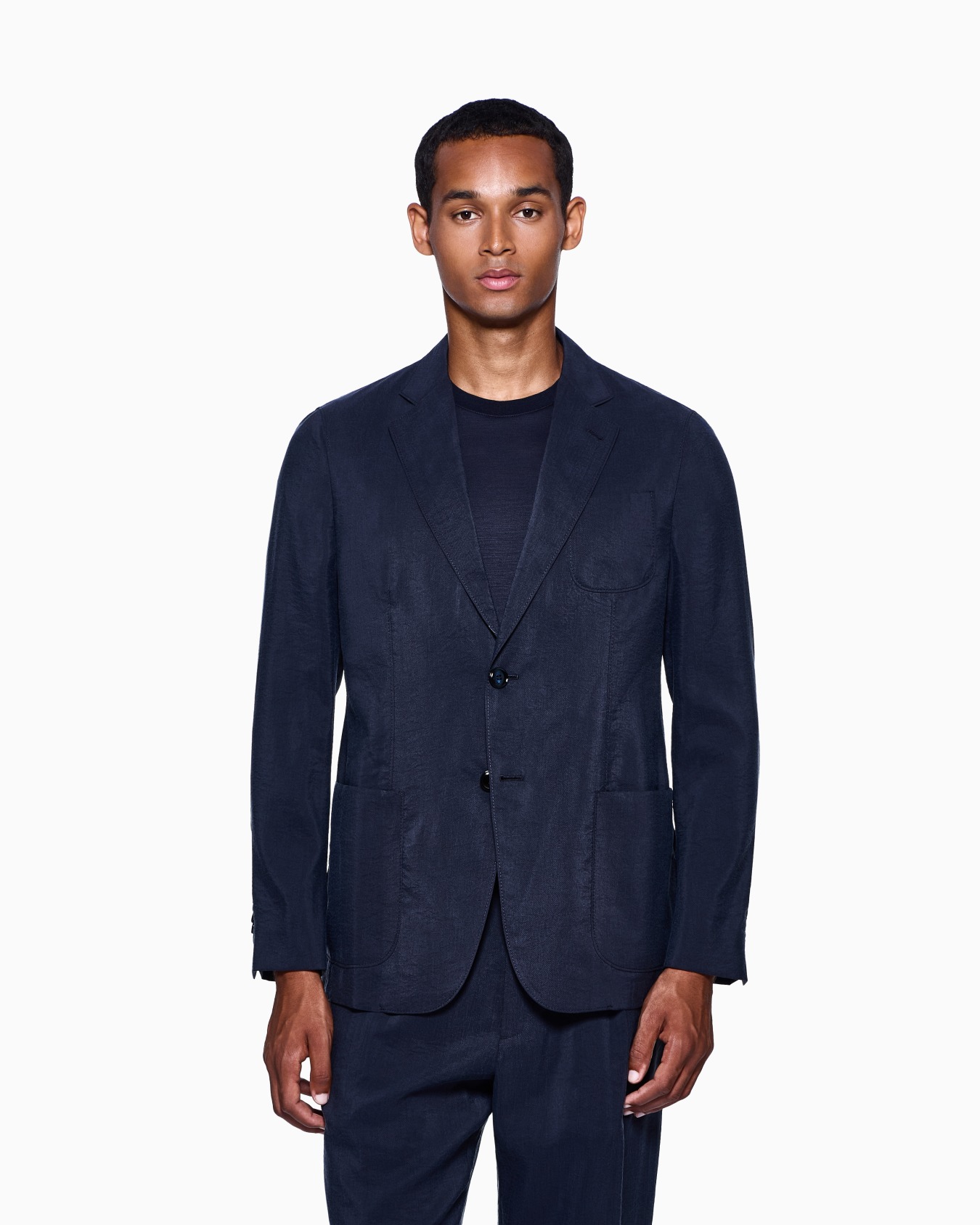 Veste à simple boutonnage gamme Upton en soie lavée Diapositive 3