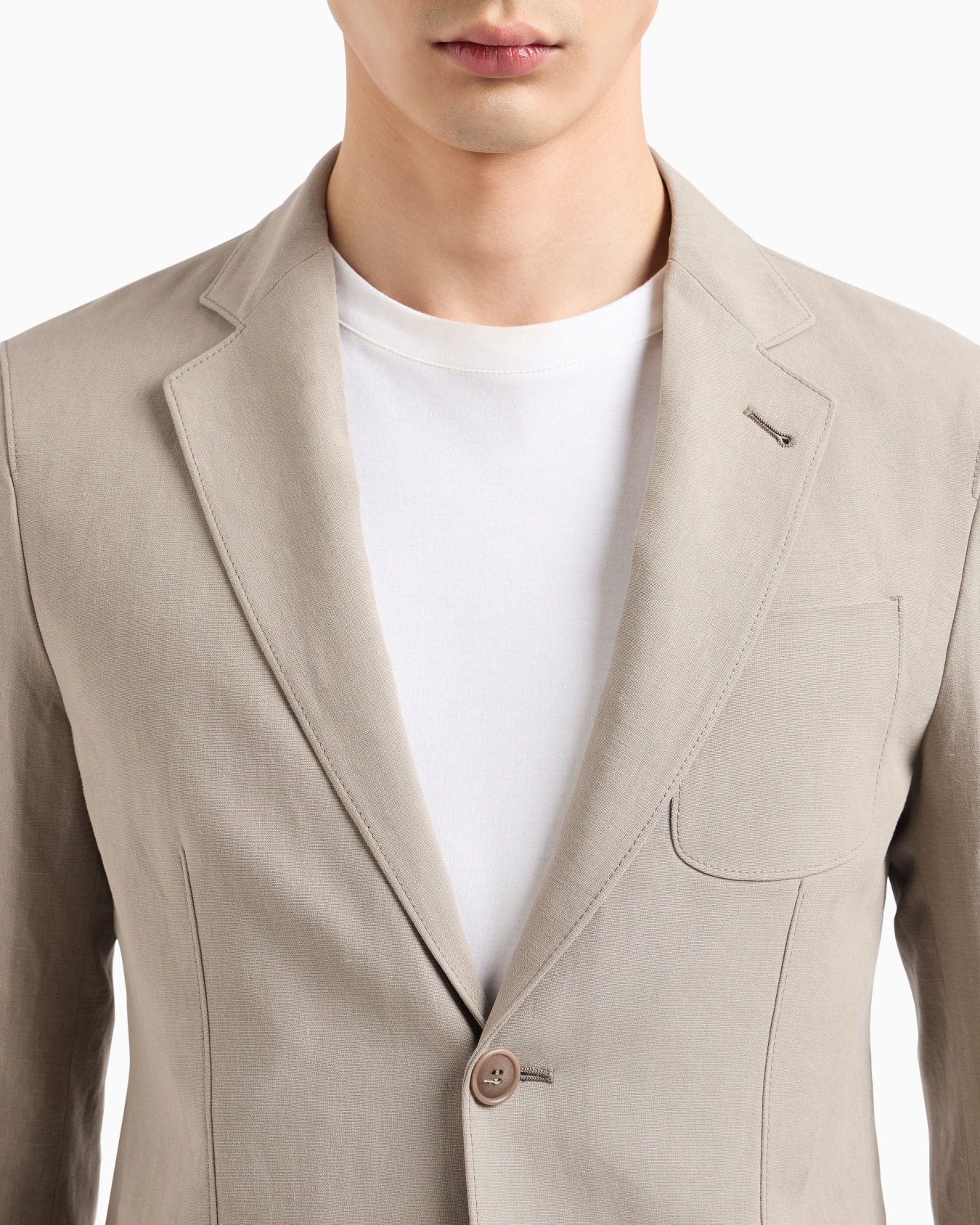 Upton Line single-breasted jacket in linen canvas Slide 4