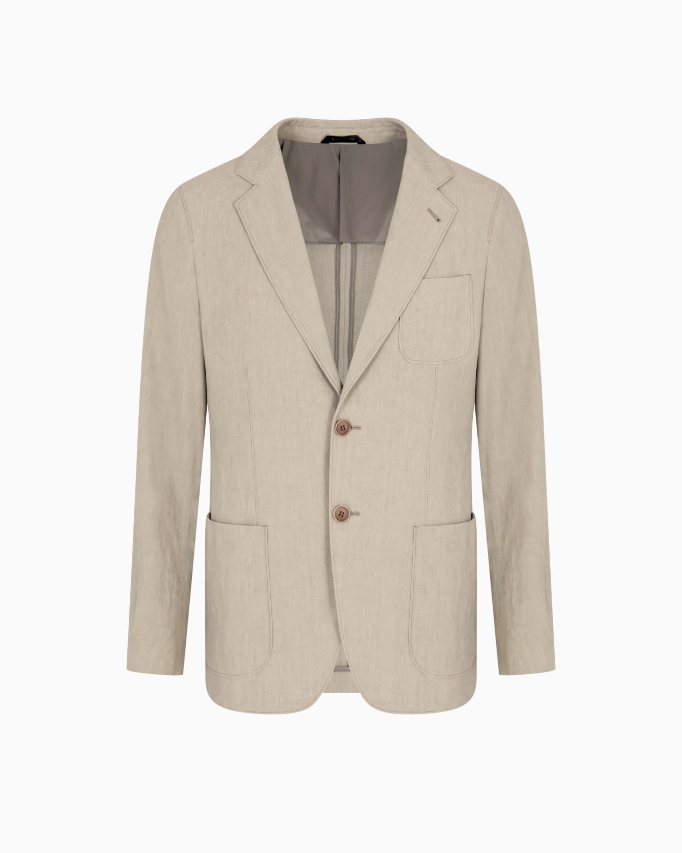 Upton Line single-breasted jacket in linen canvas Slide 0
