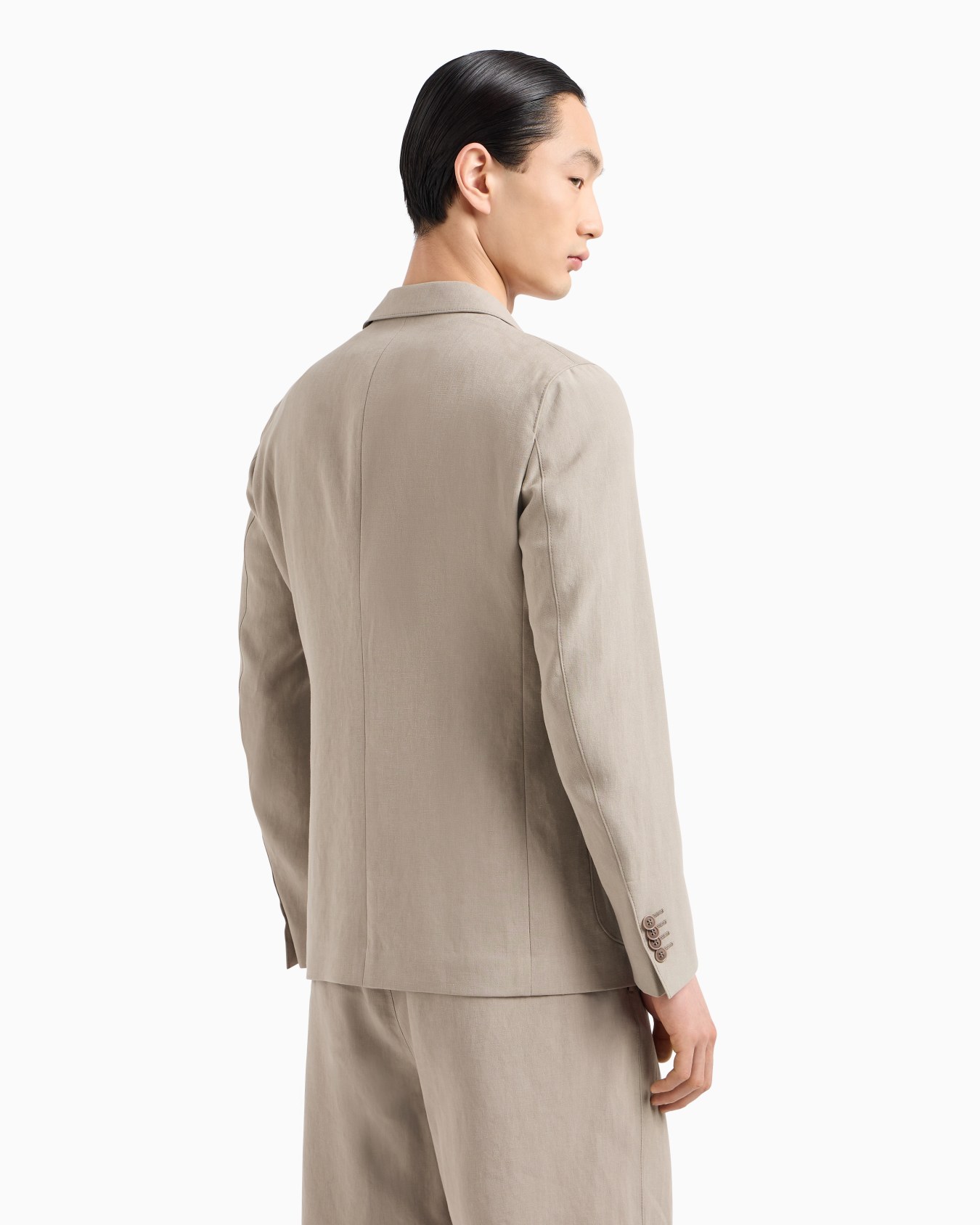Upton Line single-breasted jacket in linen canvas Slide 2