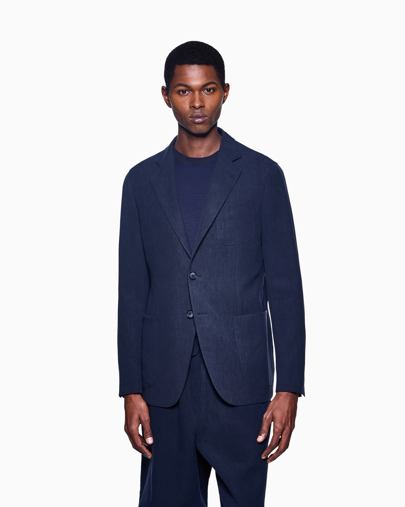 Upton Line single-breasted jacket in linen canvas Slide 3