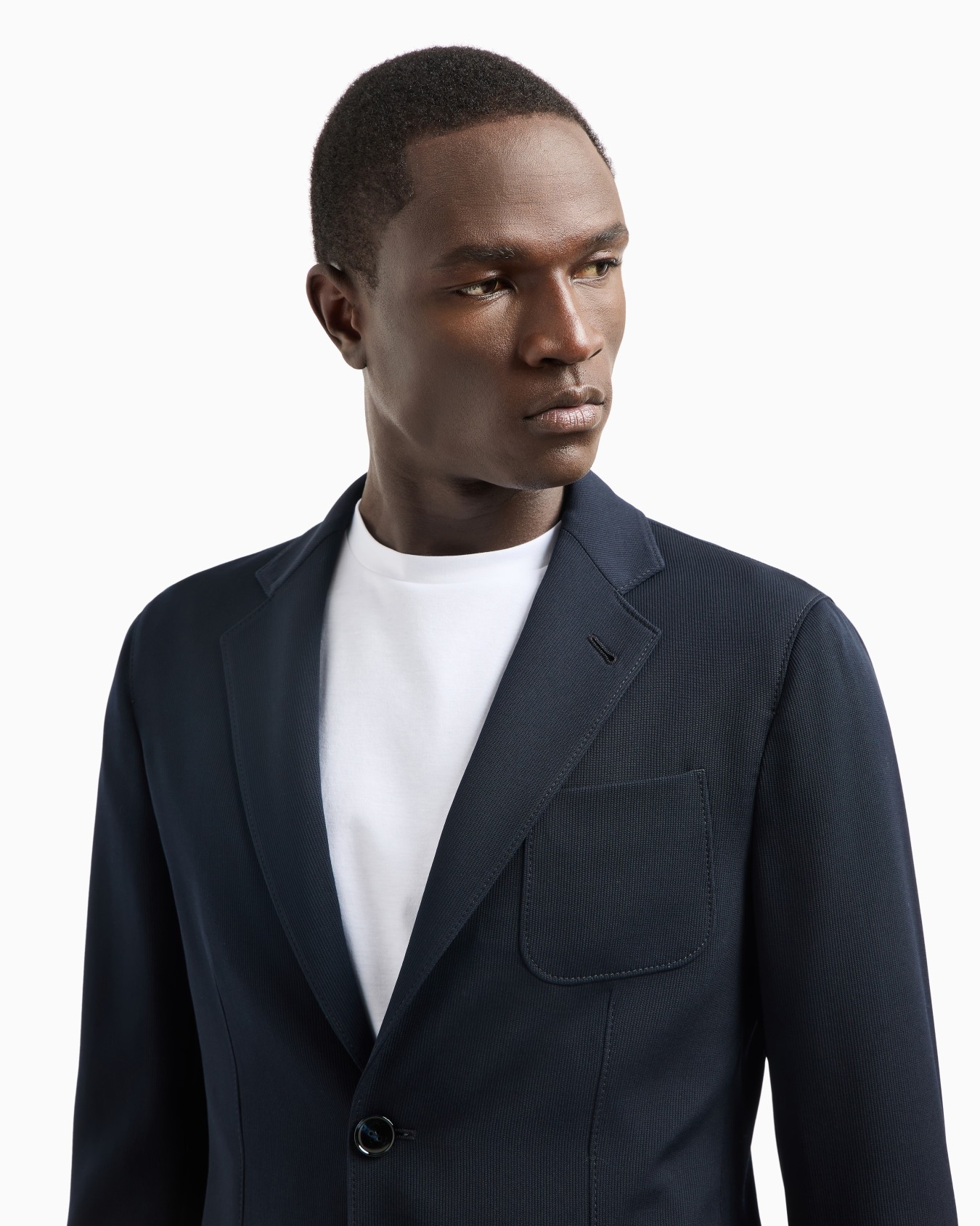 Upton line single-breasted jacket in virgin wool canneté Slide 4