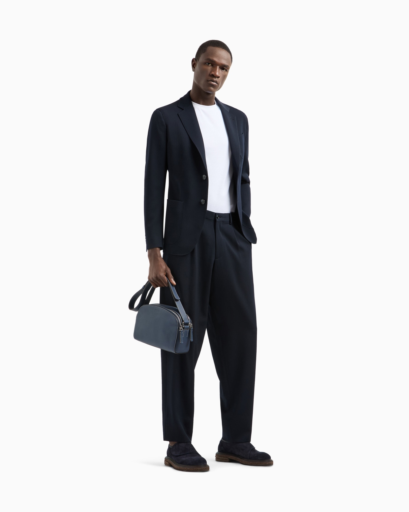 Upton line single-breasted jacket in virgin wool canneté Slide 1