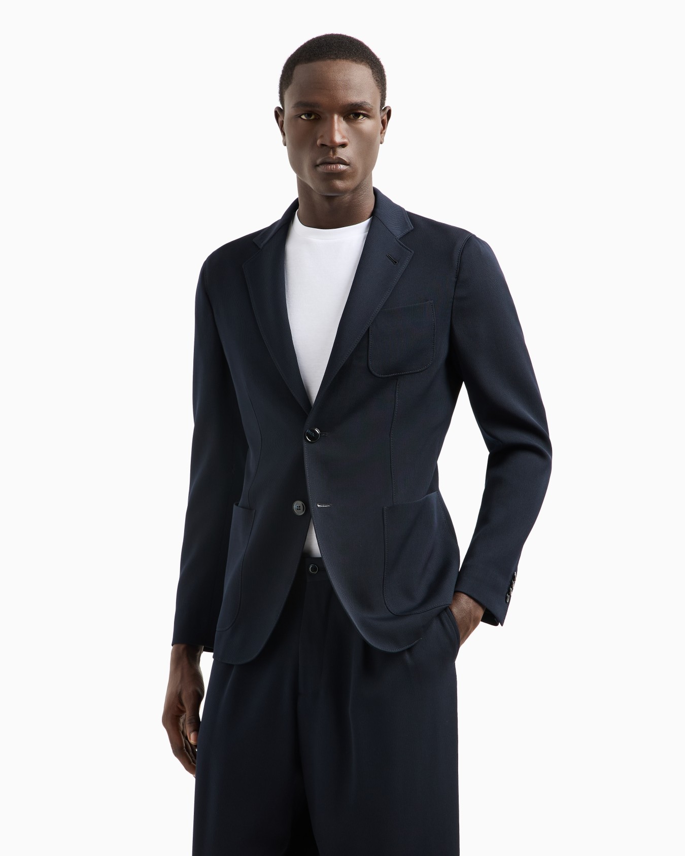 Upton line single-breasted jacket in virgin wool canneté Slide 3