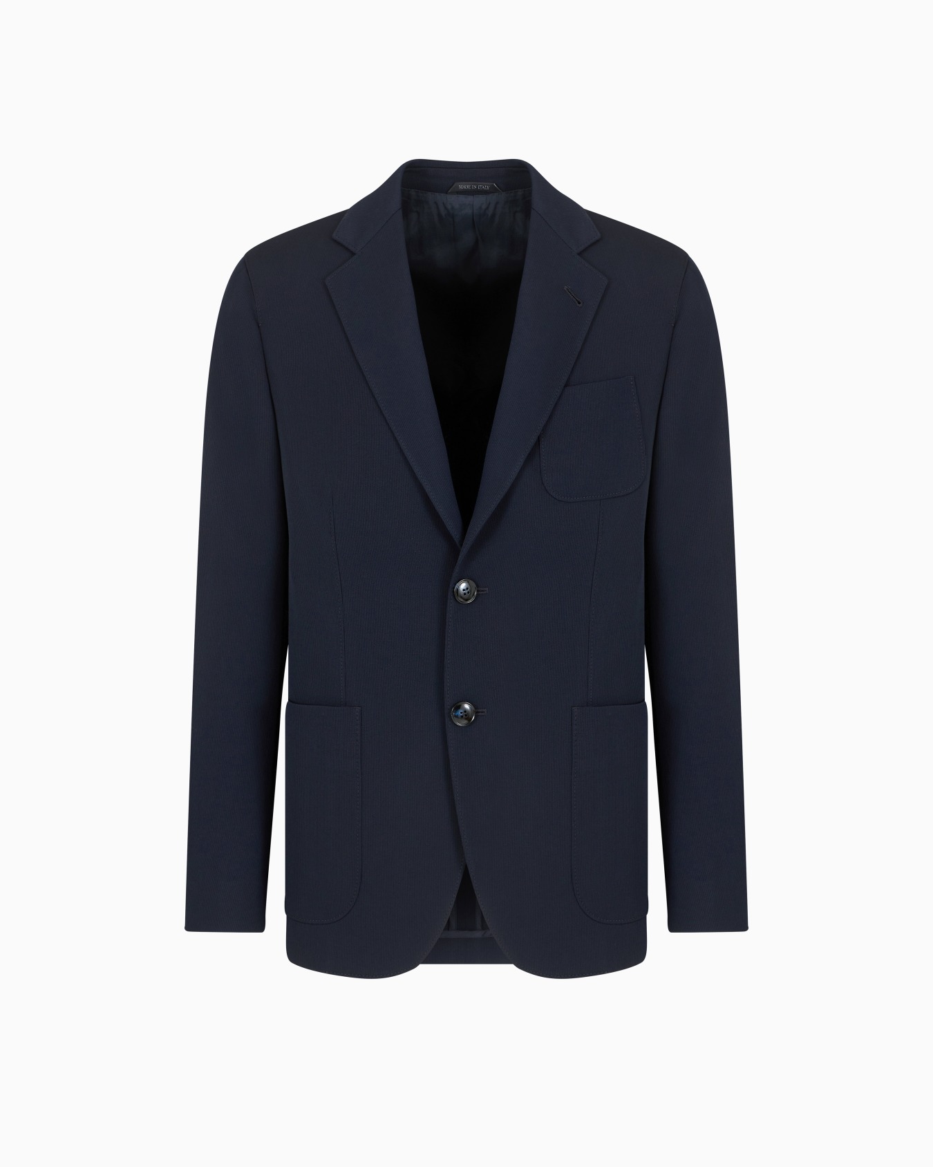 Upton line single-breasted jacket in virgin wool canneté Slide 0