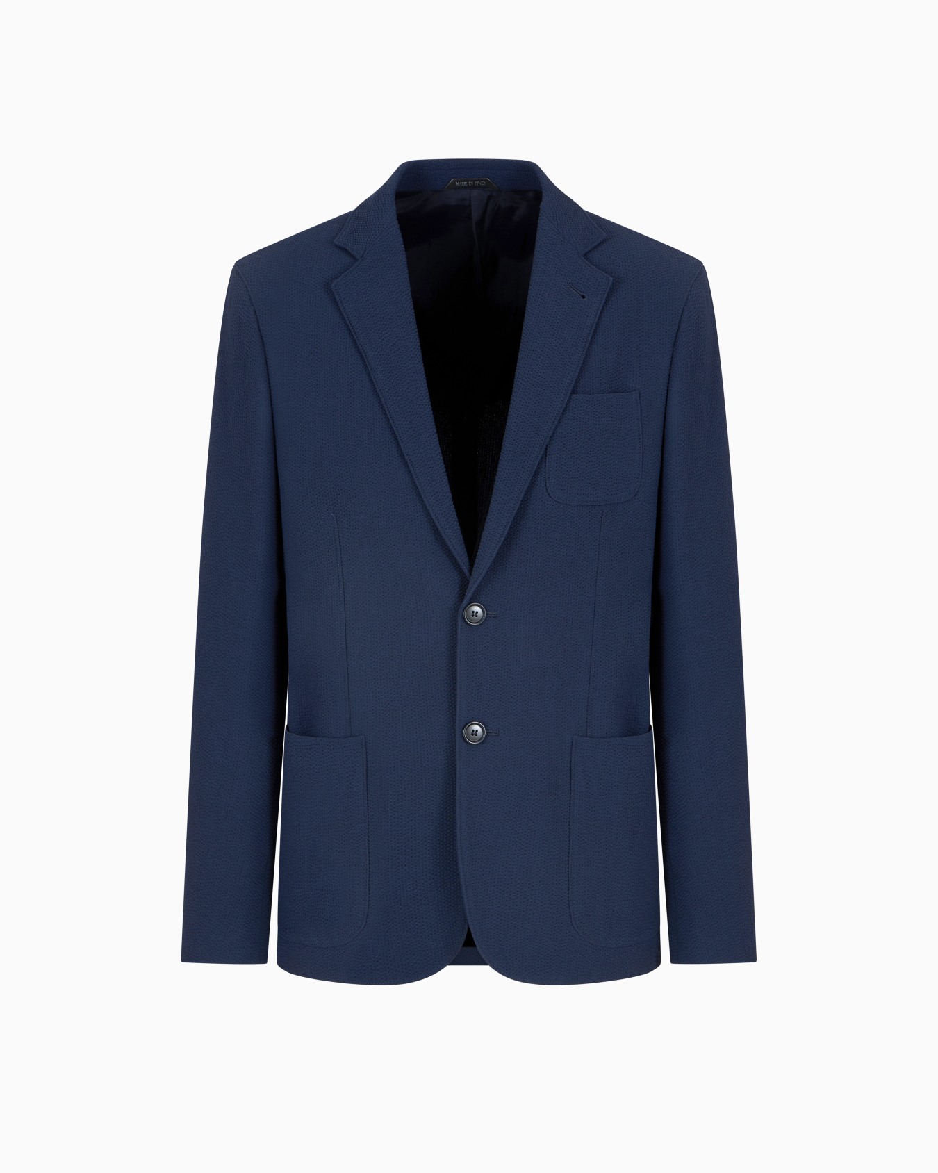 Upton line single-breasted jacket in seersucker virgin wool Slide 0
