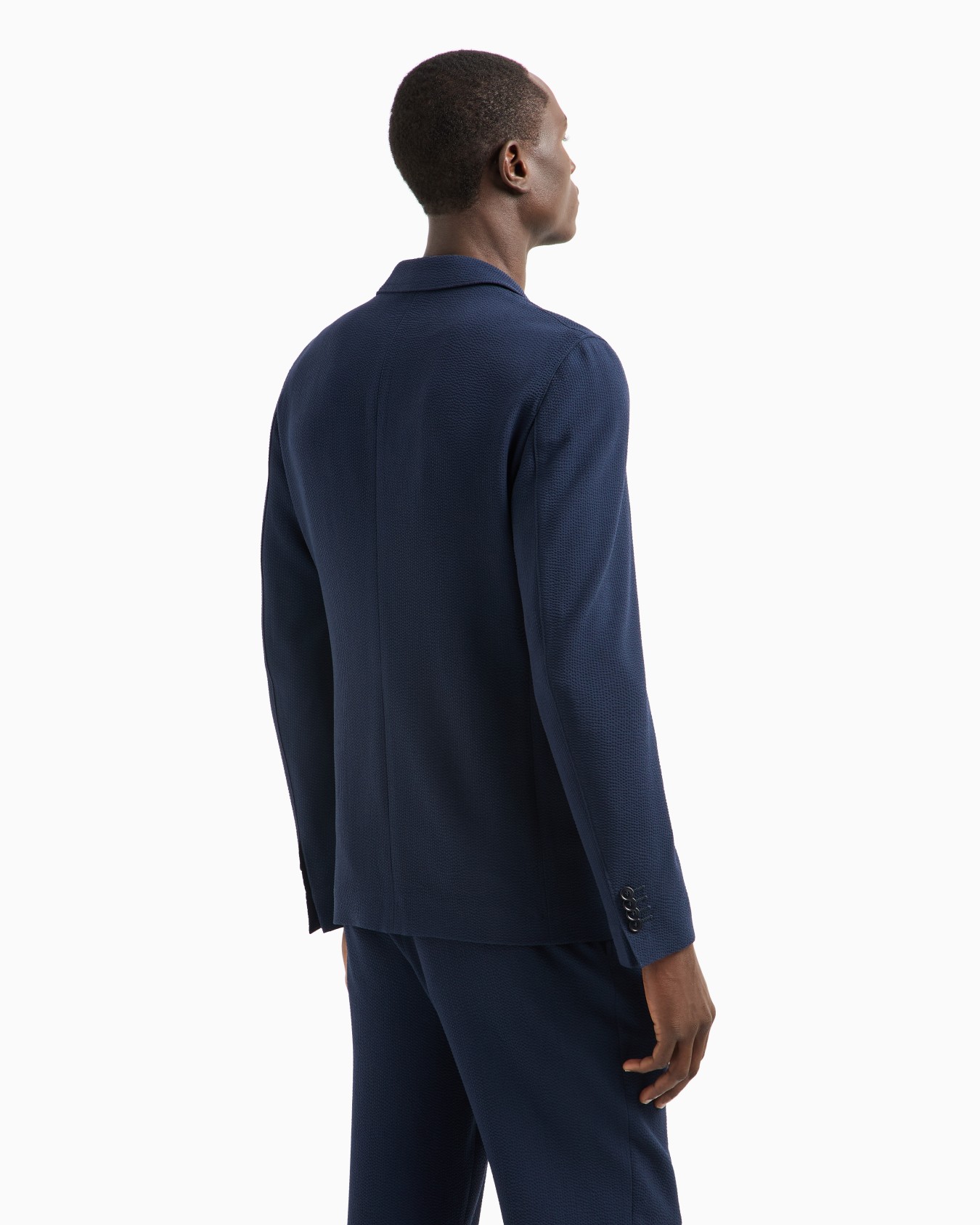 Upton line single-breasted jacket in seersucker virgin wool Slide 2