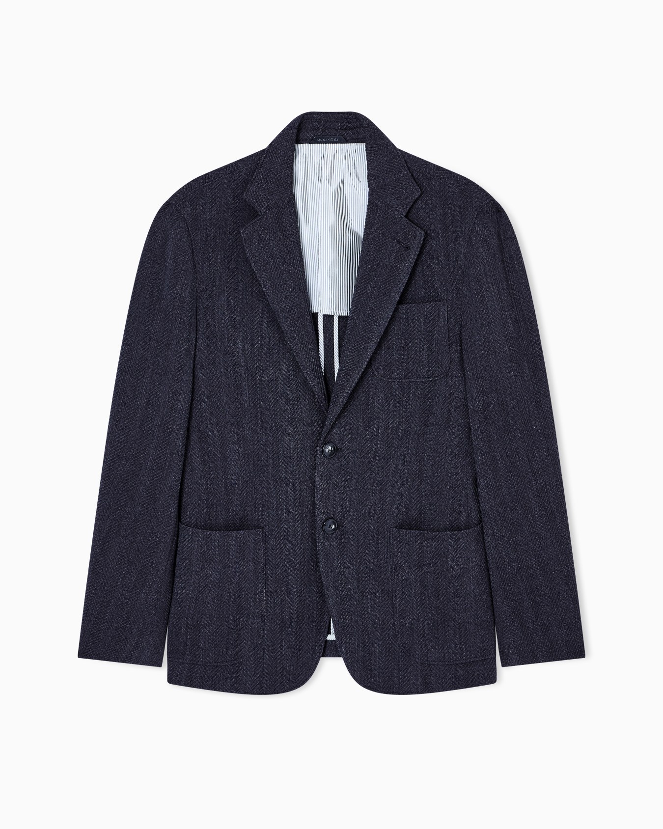 Upton Line single-breasted jacket in chevron stretch virgin wool Slide 0