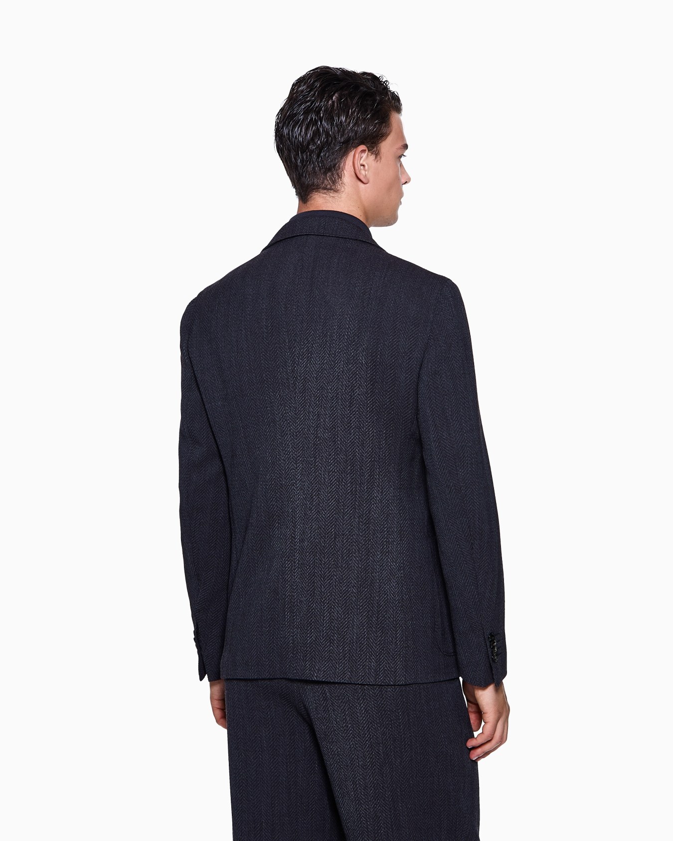 Upton Line single-breasted jacket in chevron stretch virgin wool Slide 2