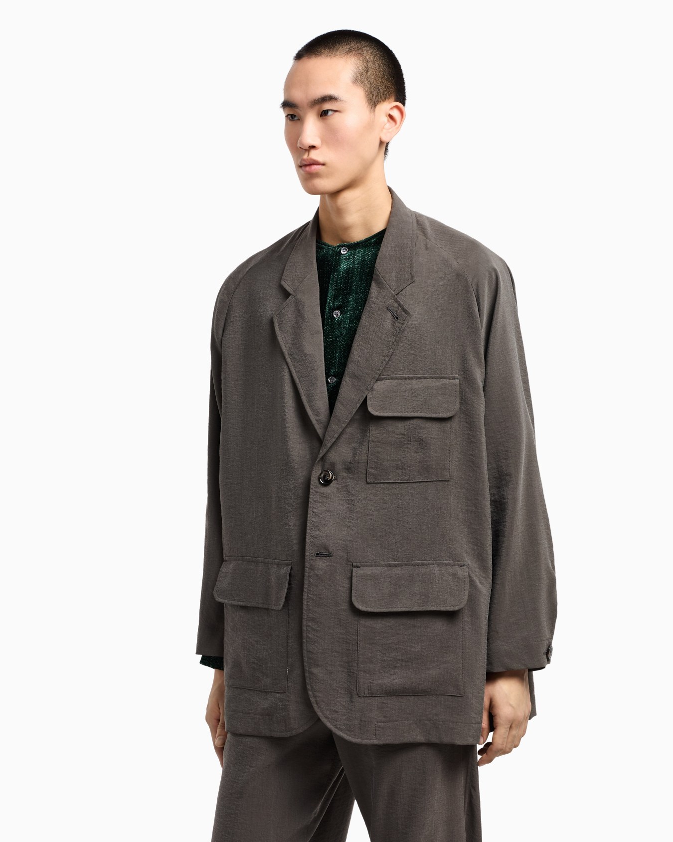 Washed silk single-breasted jacket Slide 4