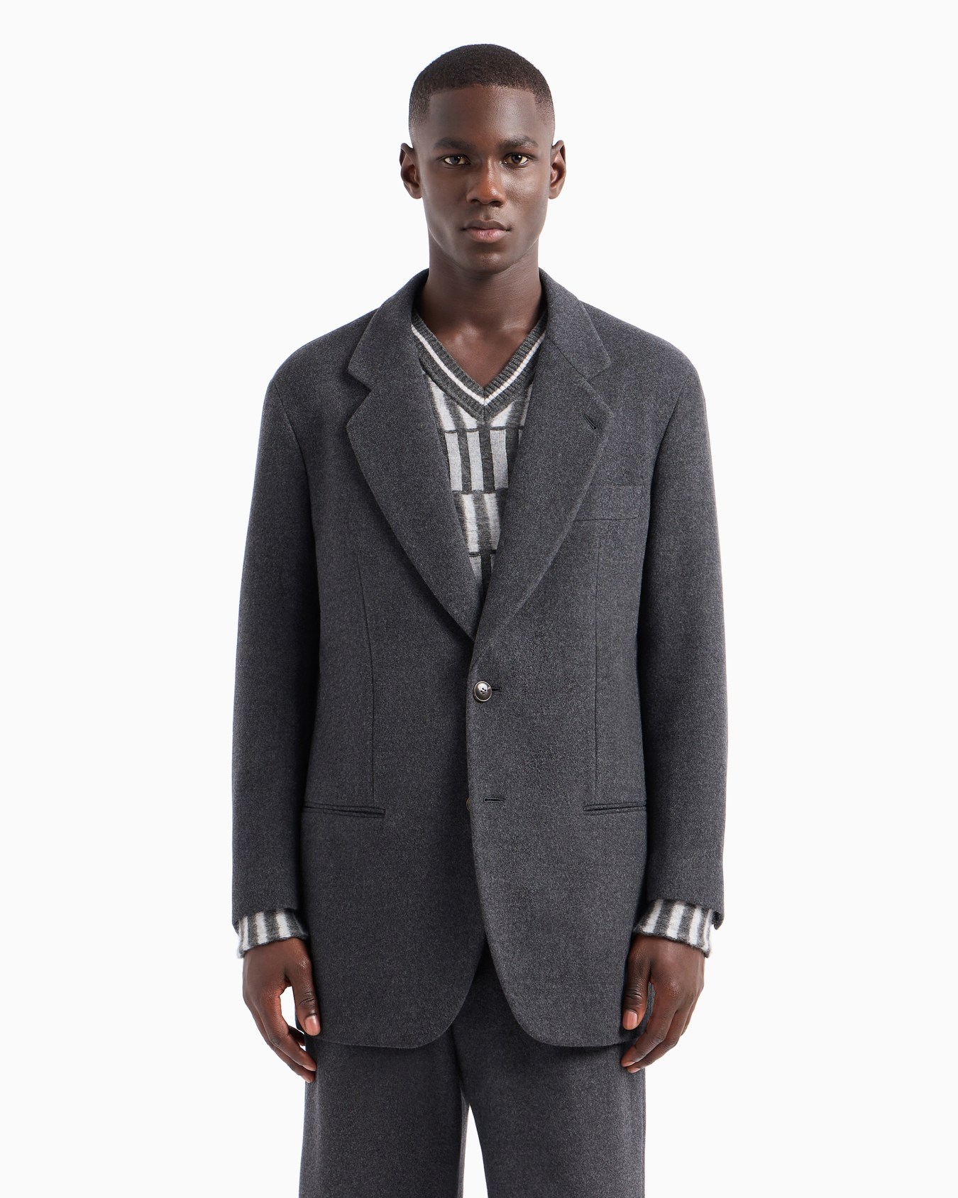 Single-breasted Heritage Line jacket in pure wool fleece Slide 2