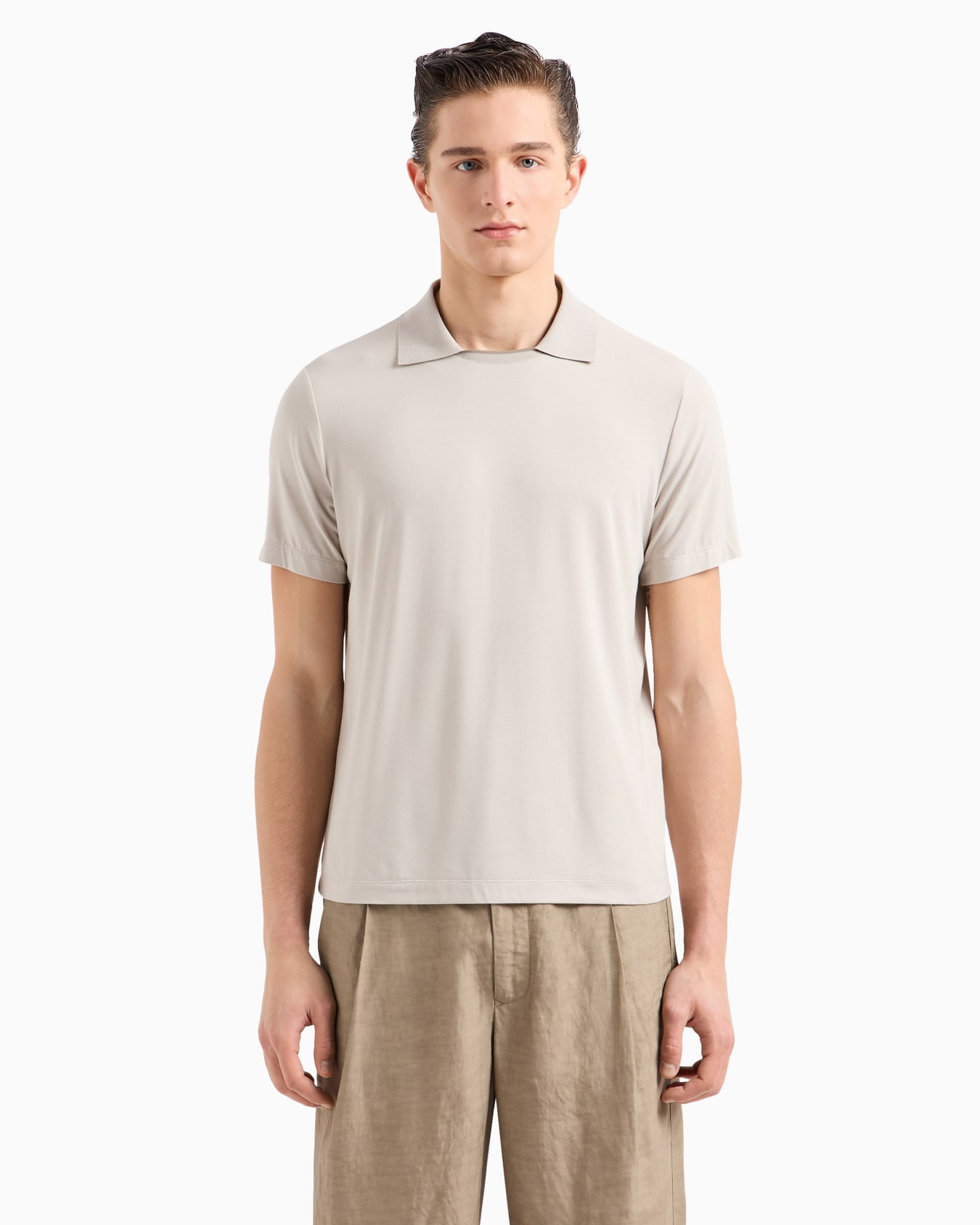 ASV short-sleeved viscose-jersey polo shirt Slide 1