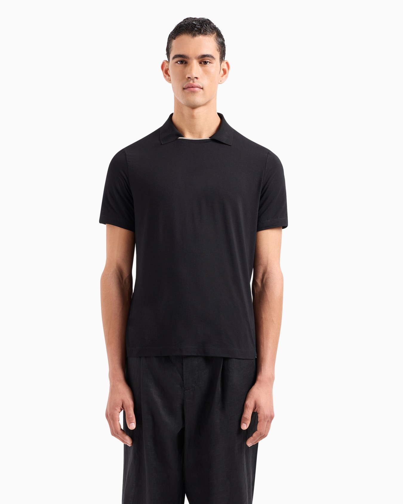 ASV short-sleeved viscose-jersey polo shirt Slide 2