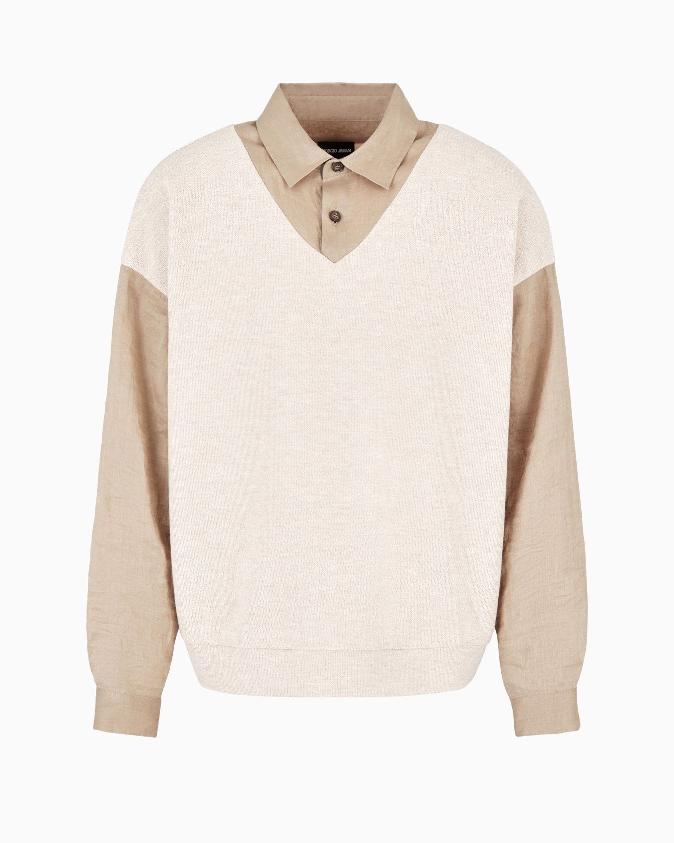 Long-sleeved, cotton and wool polo shirt Slide 0