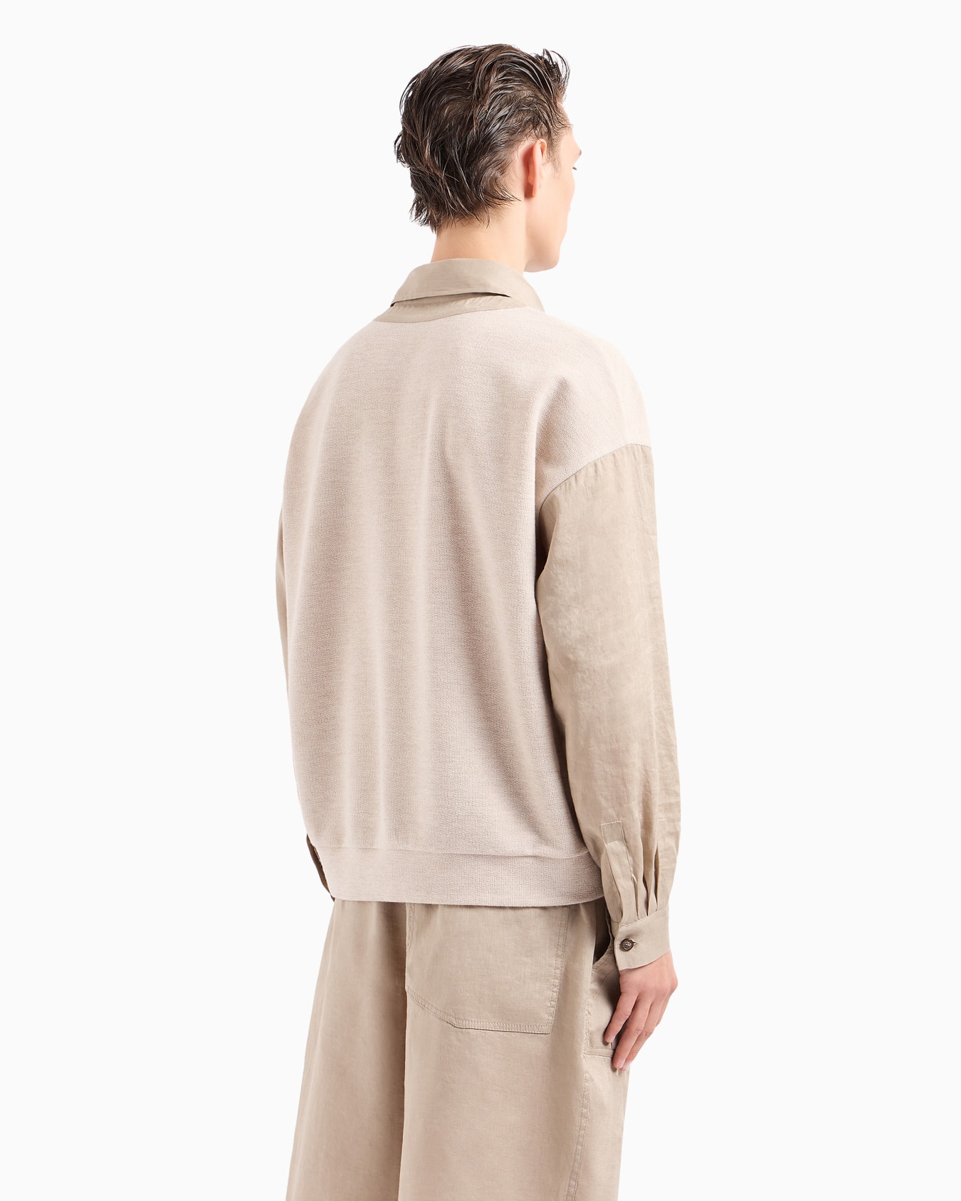 Long-sleeved, cotton and wool polo shirt Slide 3