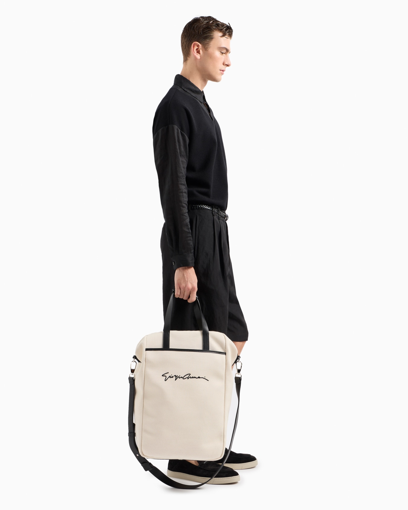 Long-sleeved, cotton and wool polo shirt Slide 4