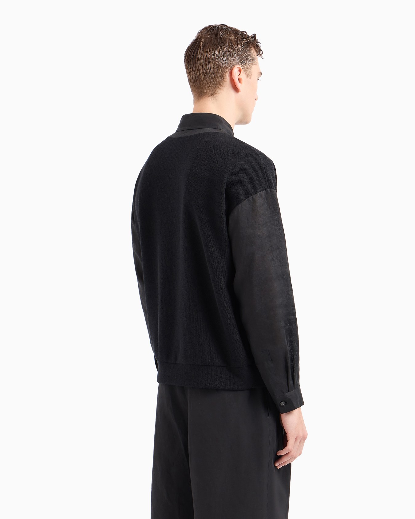Long-sleeved, cotton and wool polo shirt Slide 3