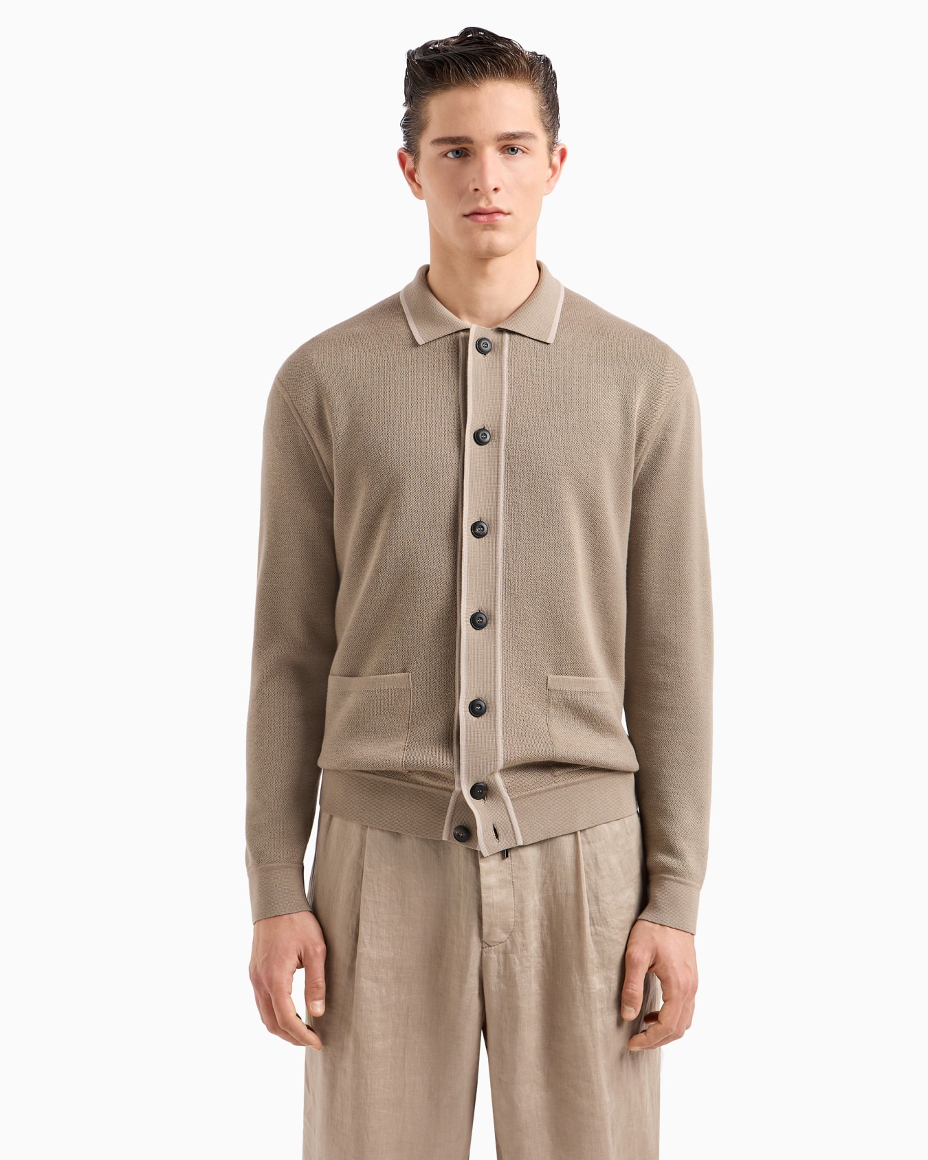 Cardigan en coton, soie et cachemire Diapositive 1