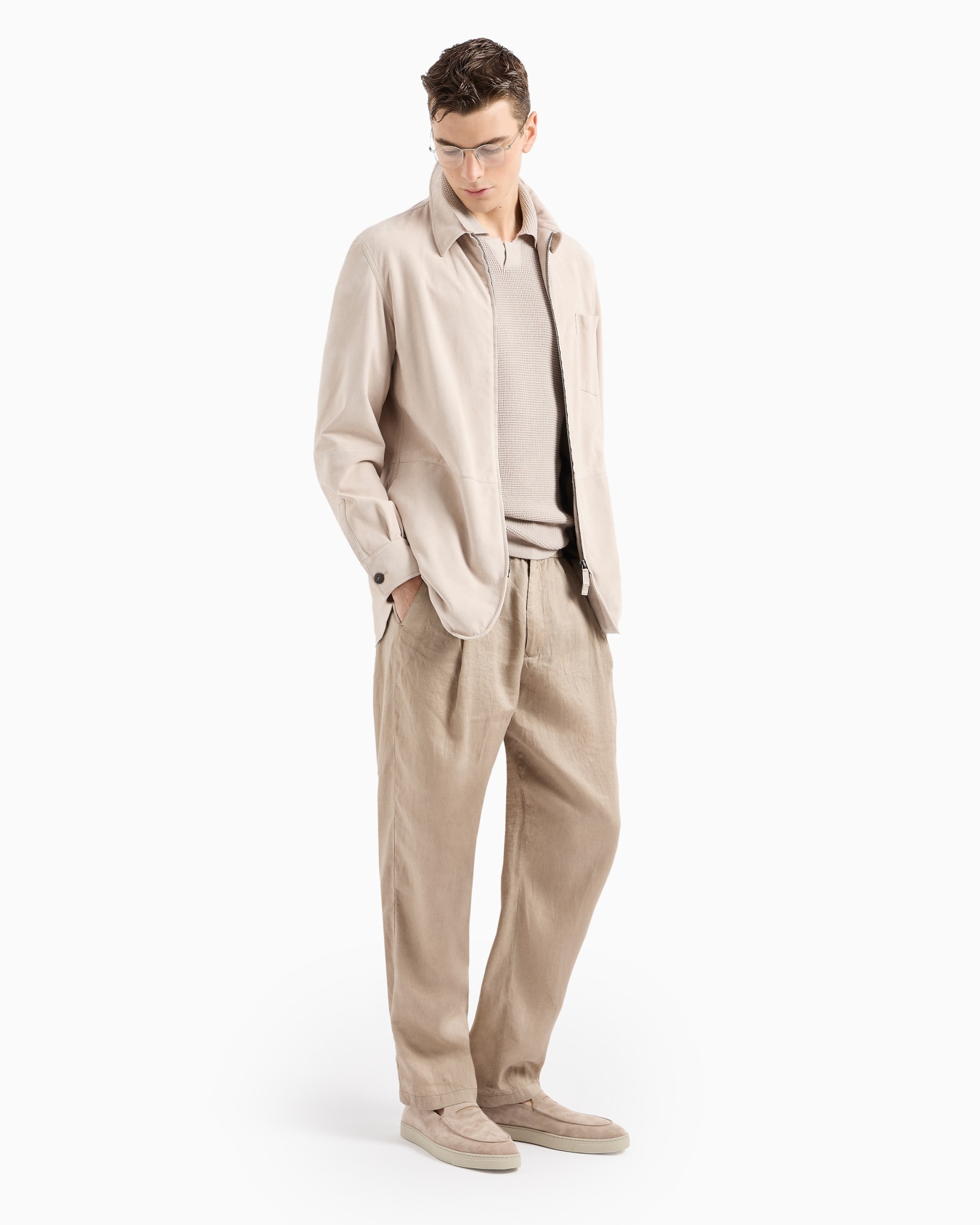 Short-sleeved polo shirt in cotton and cashmere Slide 4
