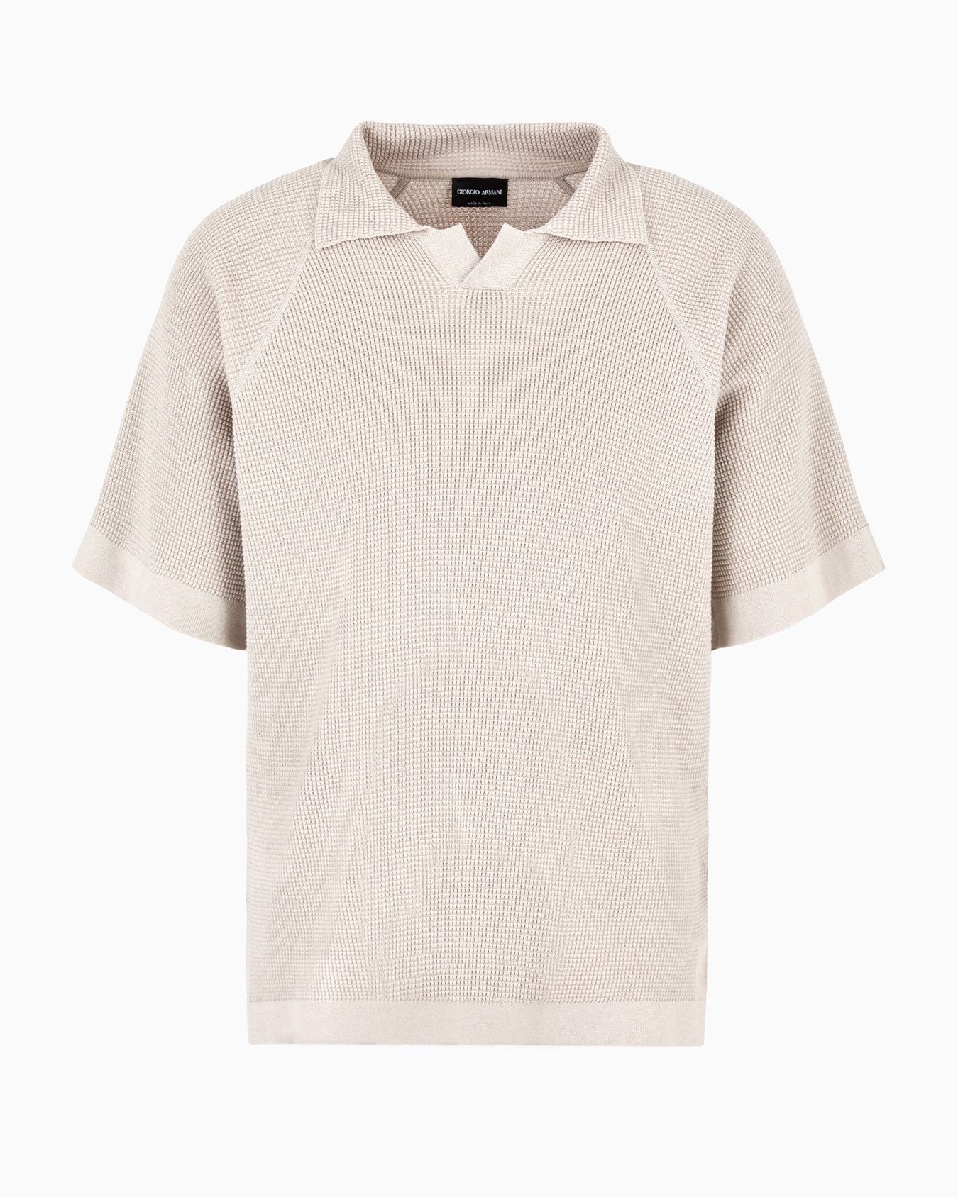 Short-sleeved polo shirt in cotton and cashmere Slide 0