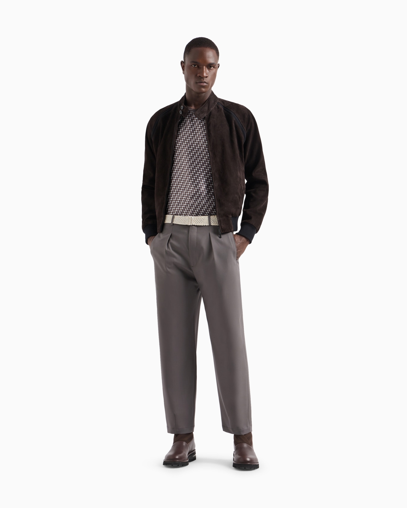 Lambskin suede zipped blouson Slide 1
