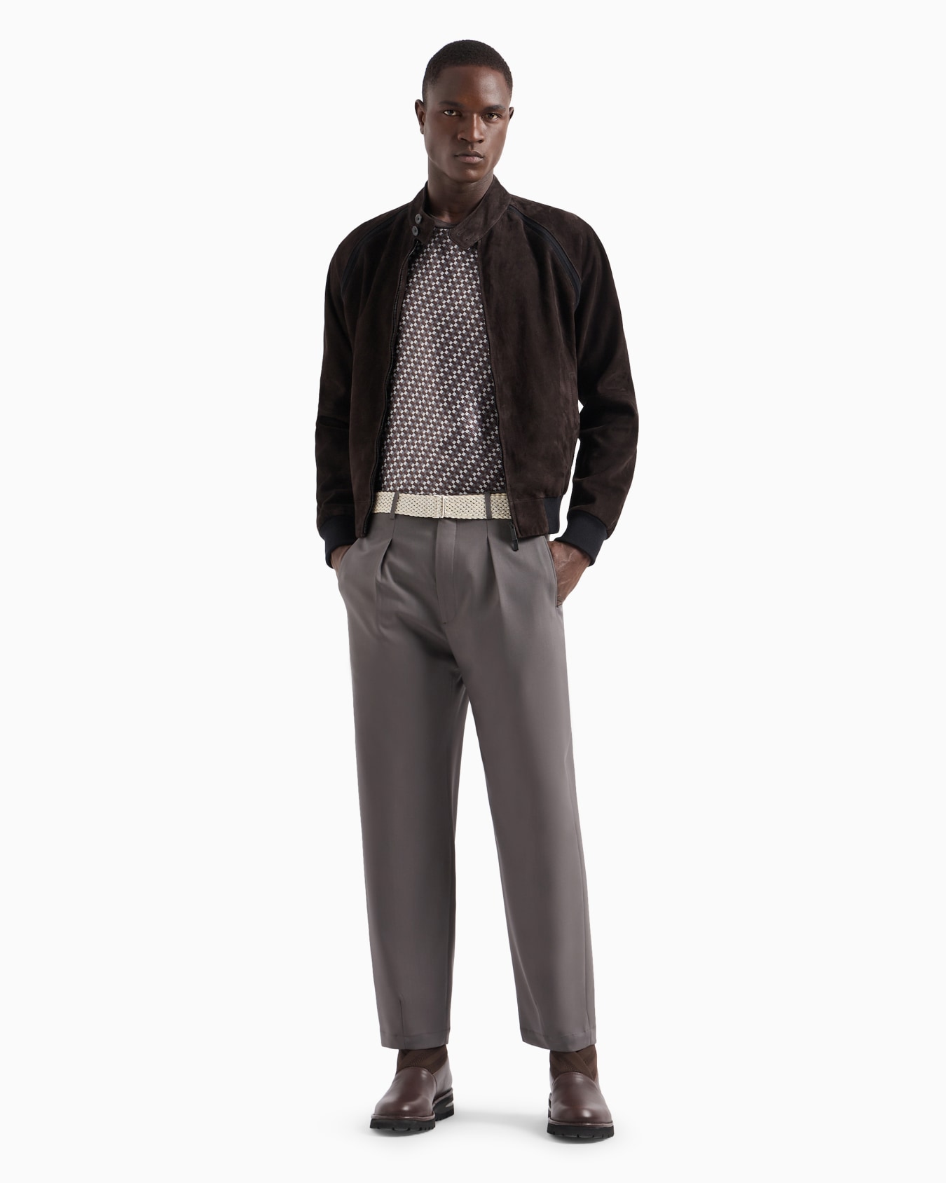 Lambskin suede zipped blouson Slide 3