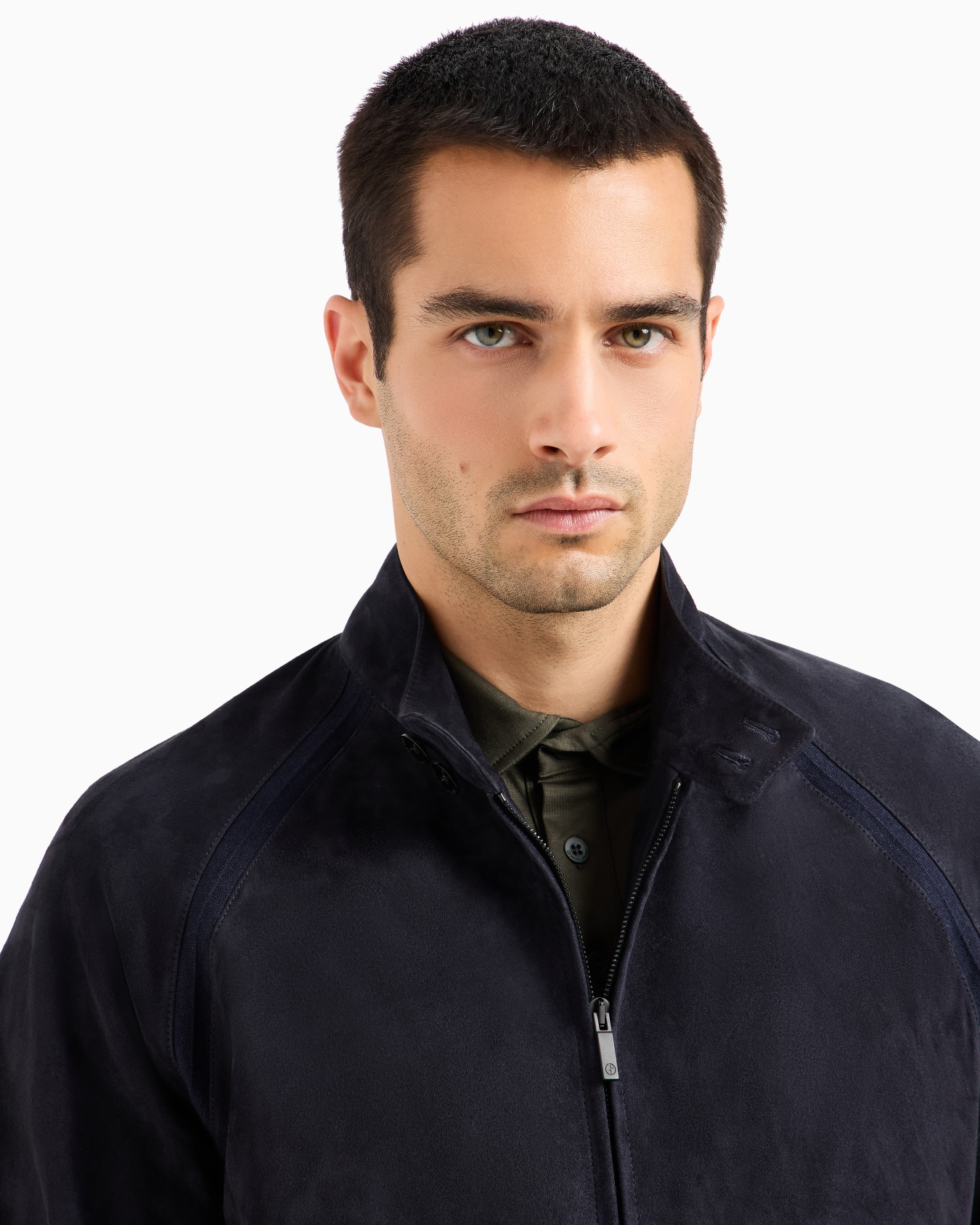 Blouson con zip in suede di agnello Slide 4