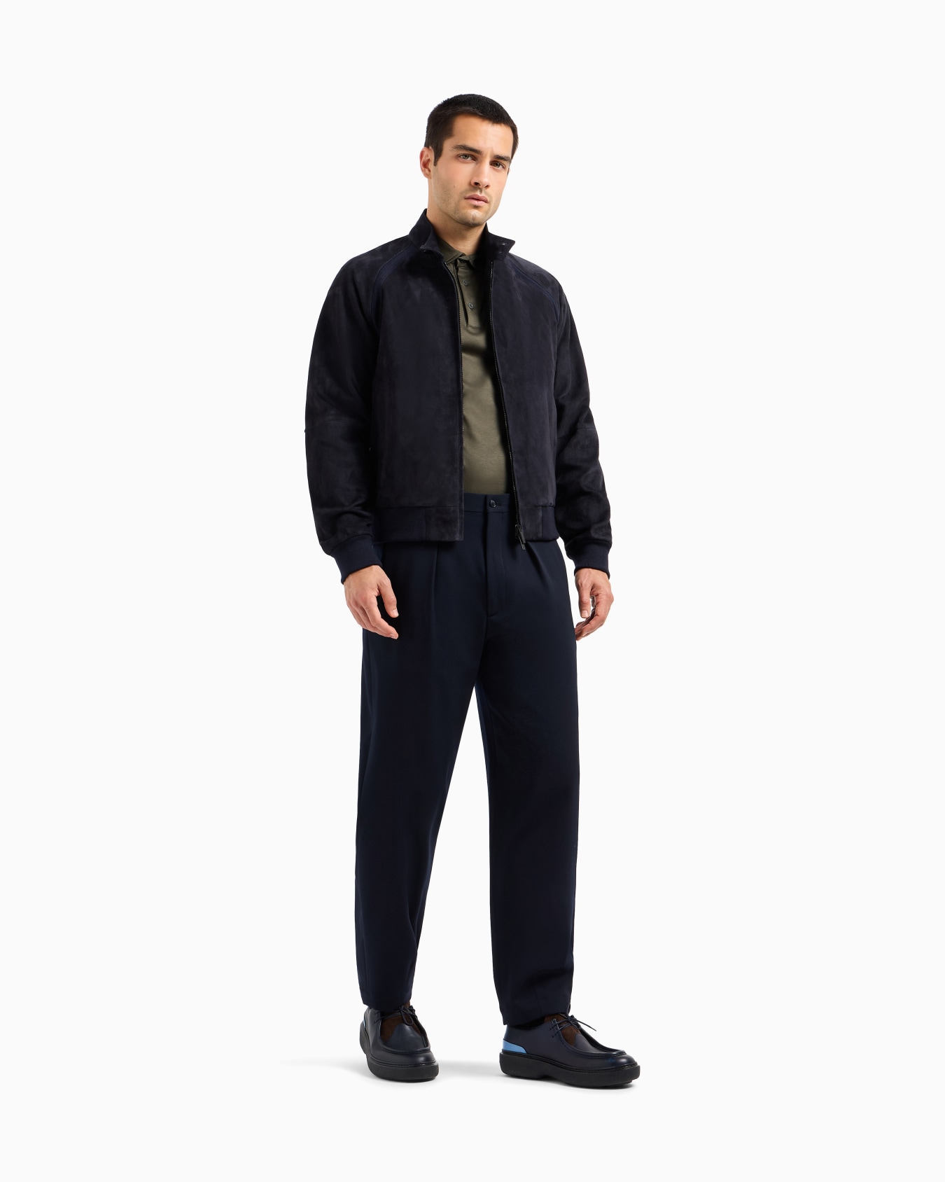 Lambskin suede zipped blouson Slide 1