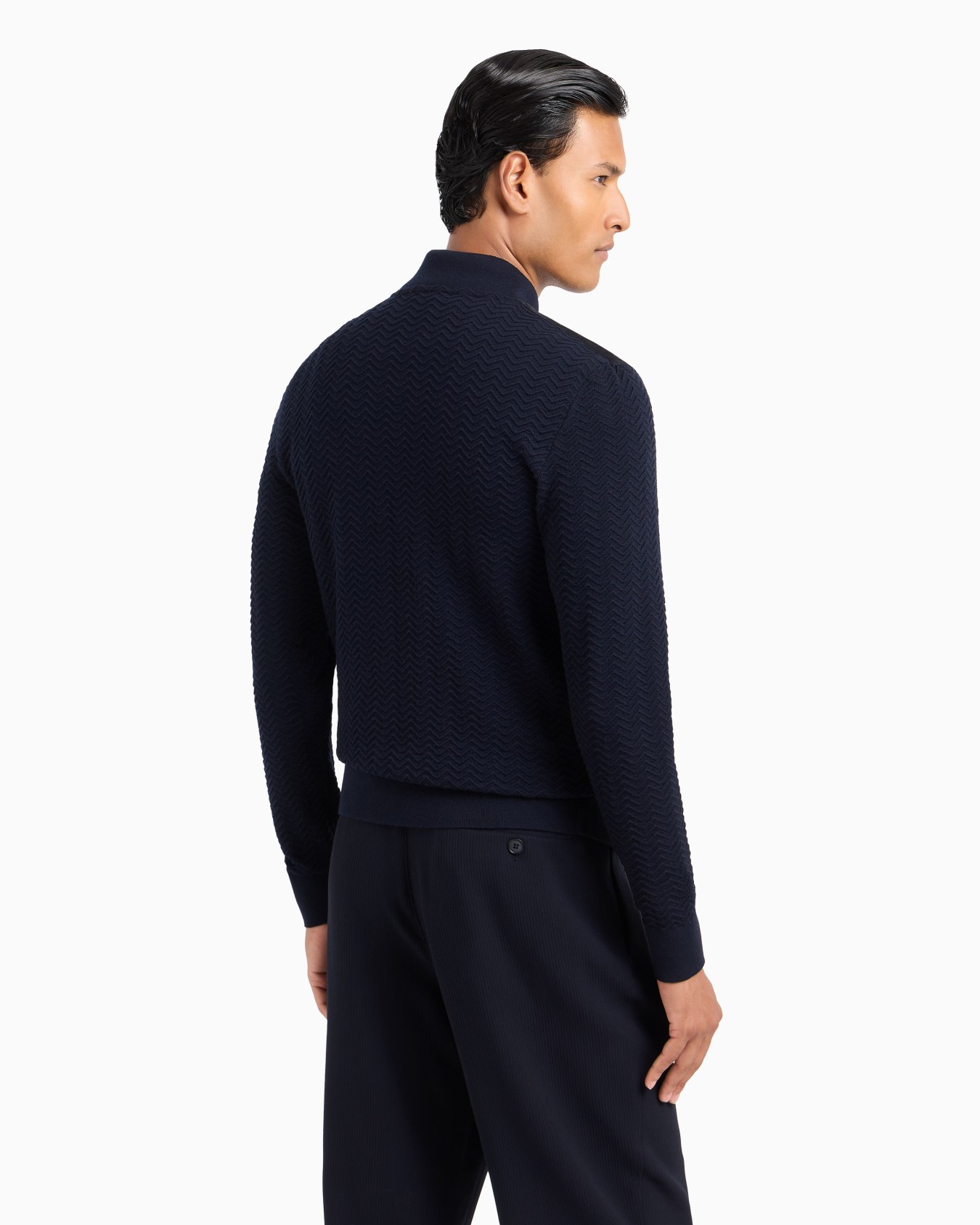 Lambskin suede and cashmere-blend knit zipped blouson Slide 2