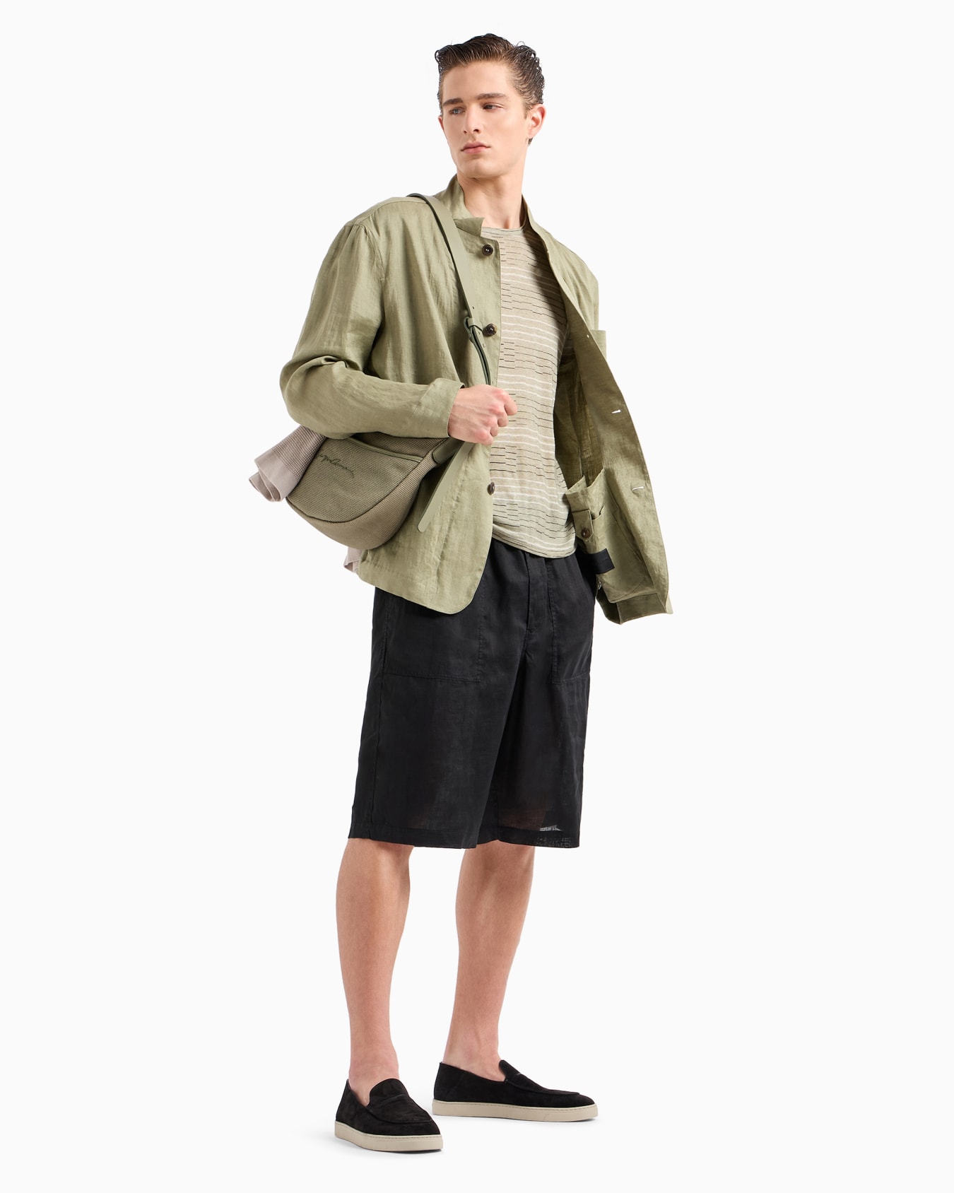 Single-breasted, linen canvas jacket Slide 3