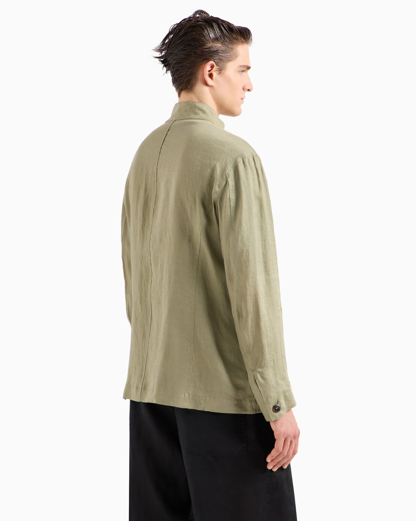 Single-breasted, linen canvas jacket Slide 2