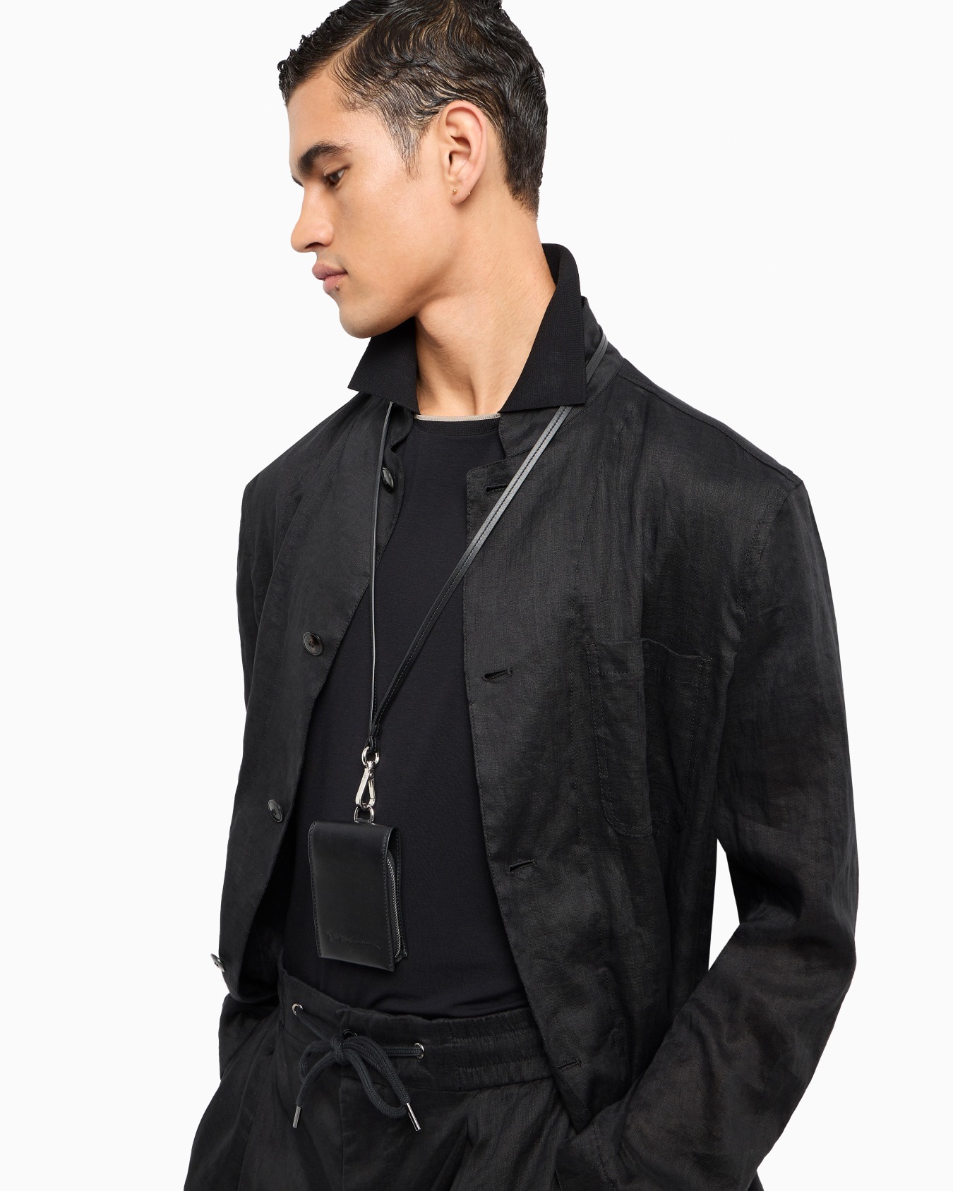 Single-breasted, linen canvas jacket Slide 6