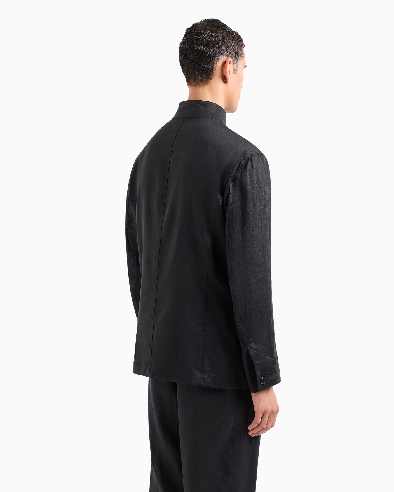 Single-breasted, linen canvas jacket Slide 3