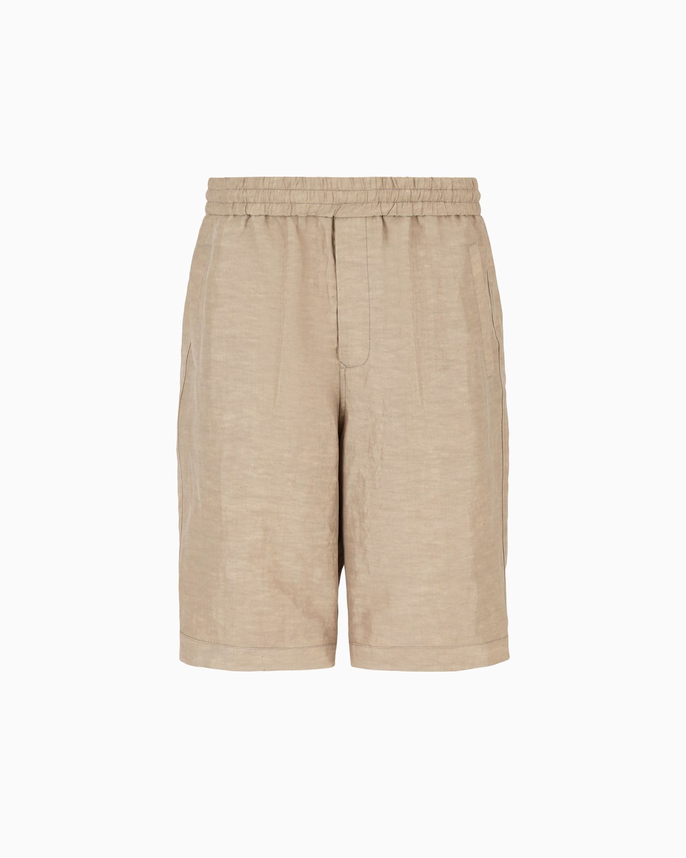Viscose and linen canvas Bermuda shorts Slide 0