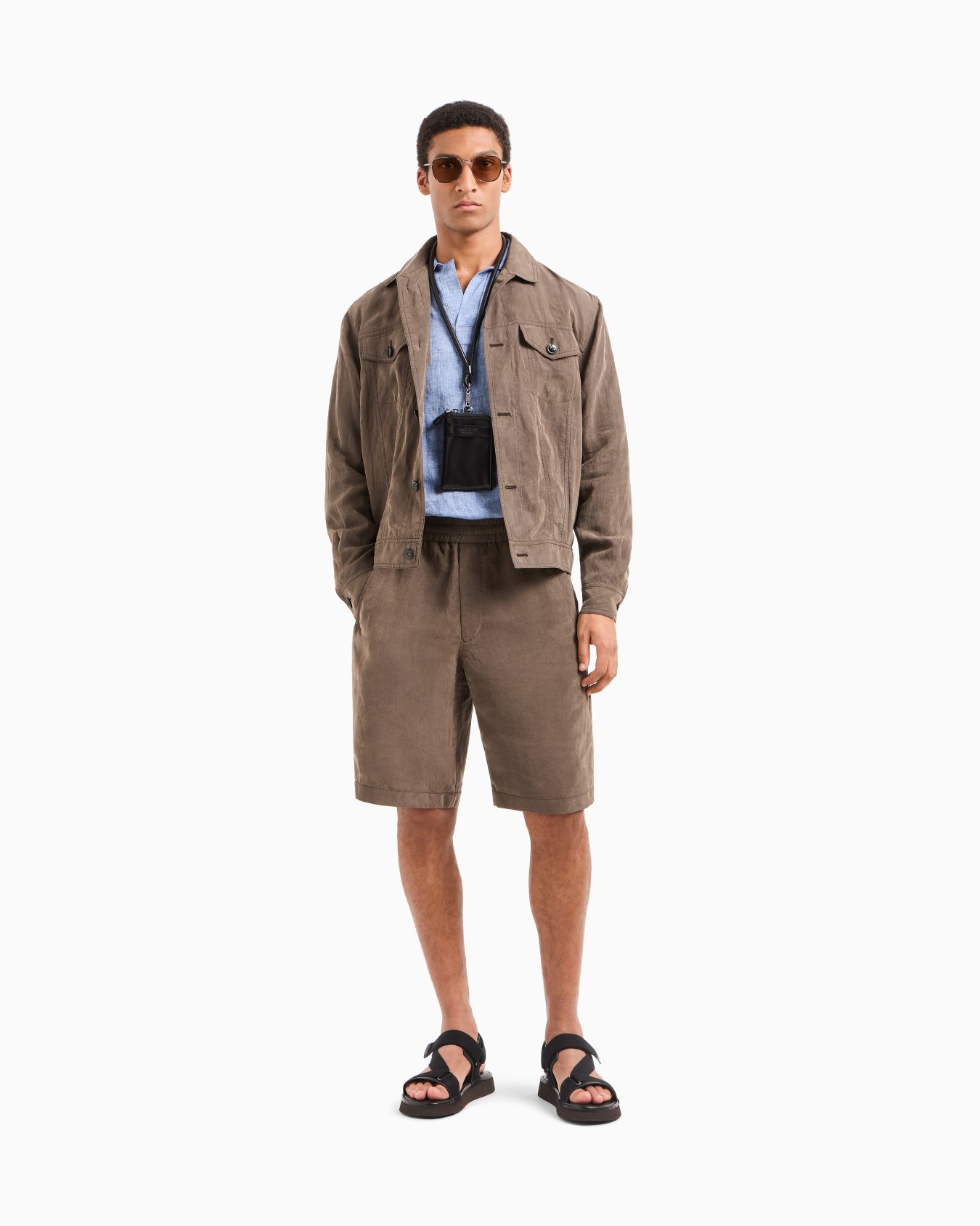 Washed Lyocell canvas bermuda shorts Slide 2