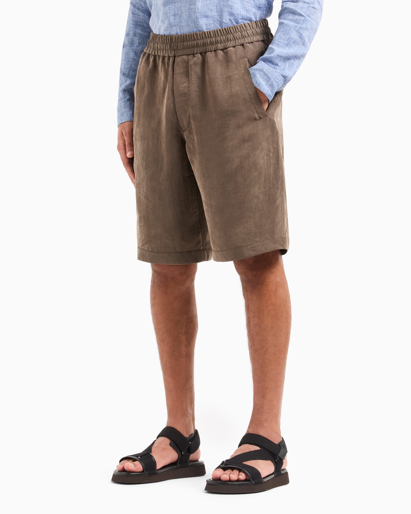 Washed Lyocell canvas bermuda shorts Slide 4