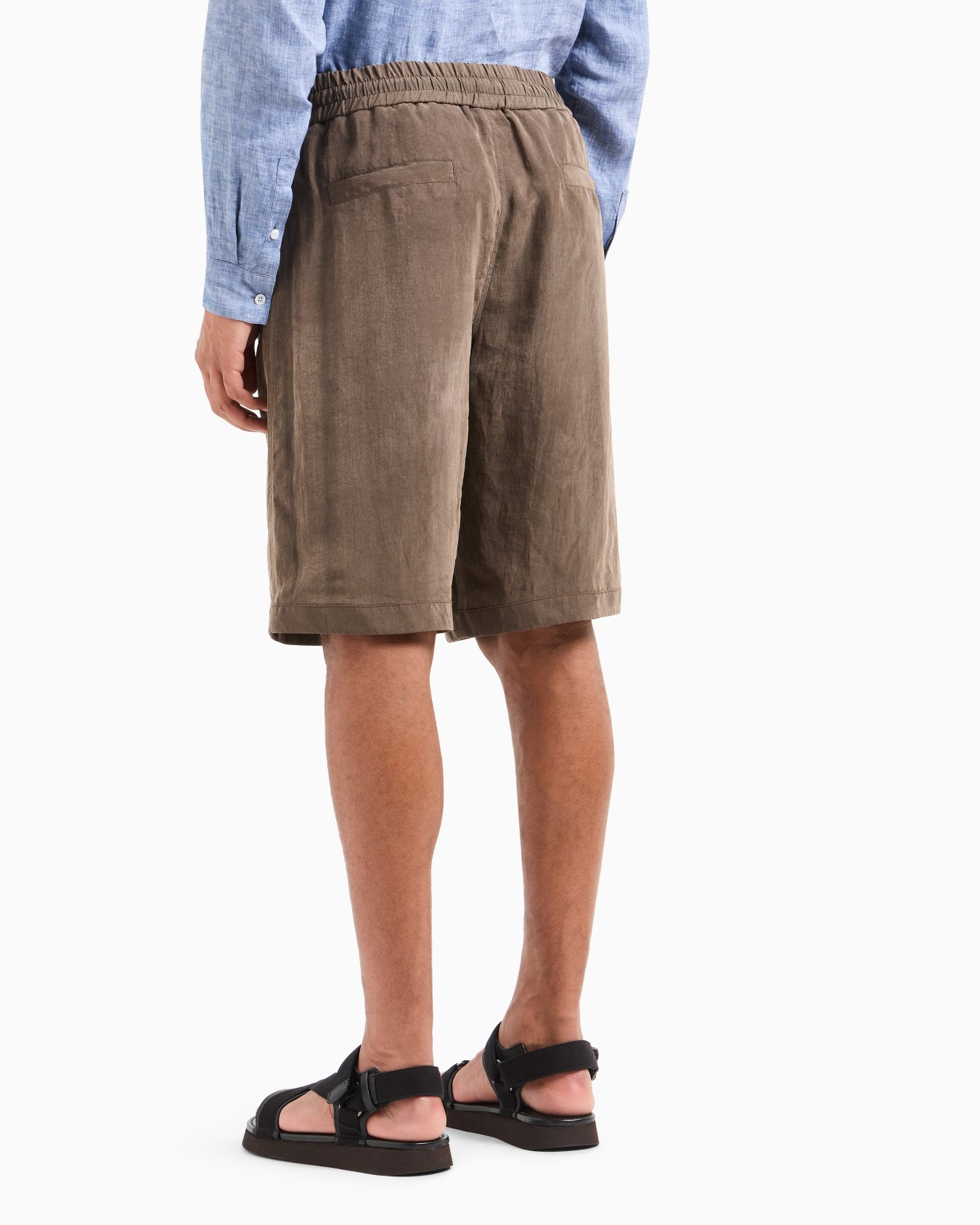 Washed Lyocell canvas bermuda shorts Slide 3